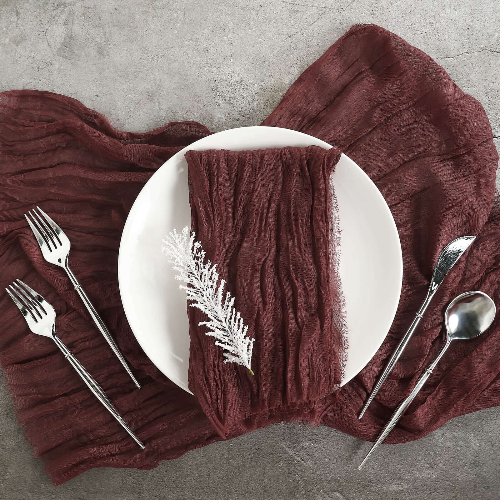 5 Pack Gauze Cheesecloth 24"x19" Napkins Burgundy Reusable Dinner Napkins
