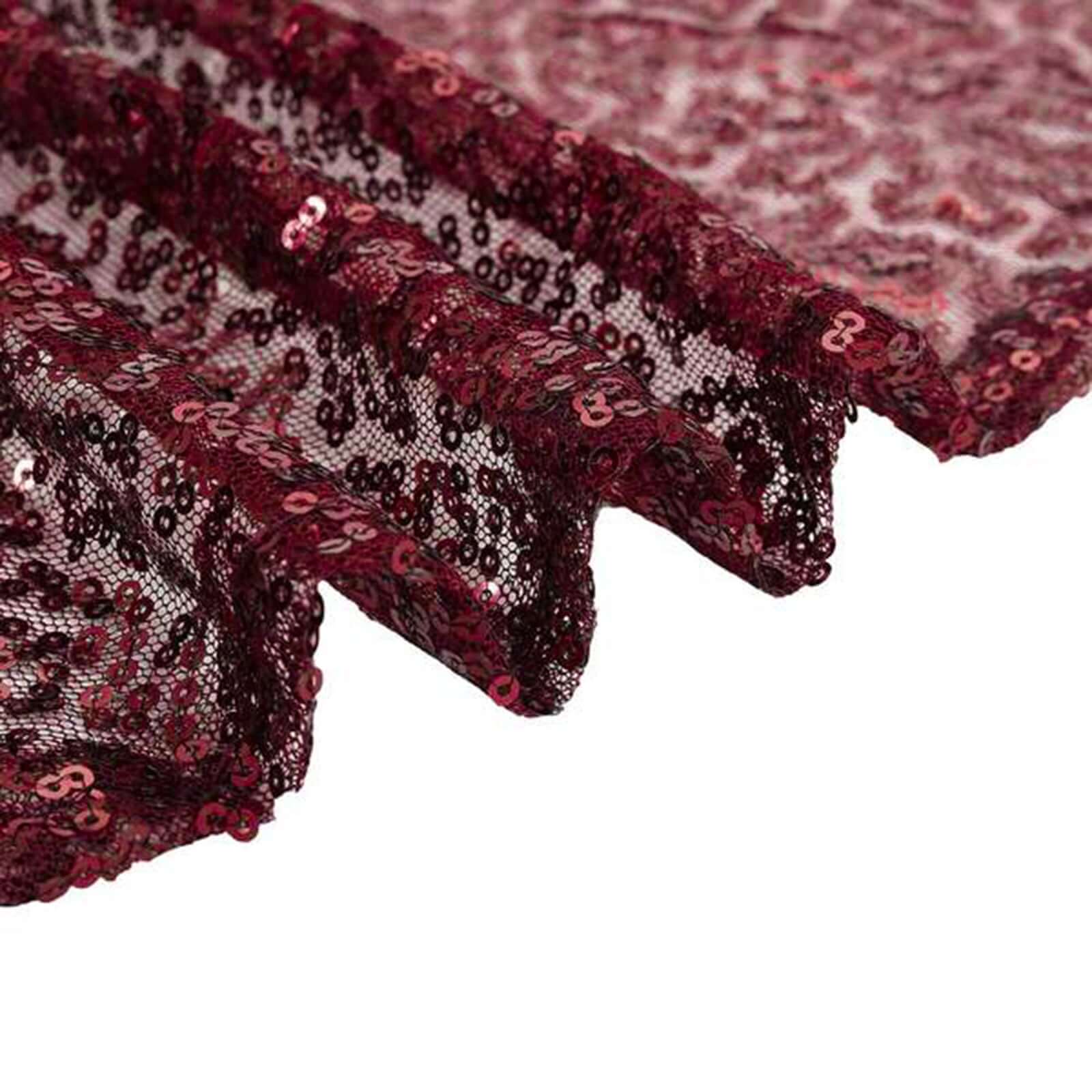 Sequin 60"x60" Table Overlay Square Tablecloth Burgundy - Luxe Wedding Table Topper
