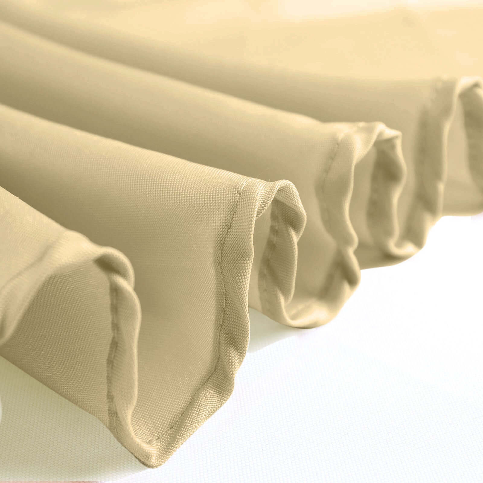 Polyester 132" Round Tablecloth Champagne - Seamless Chic Table Cover