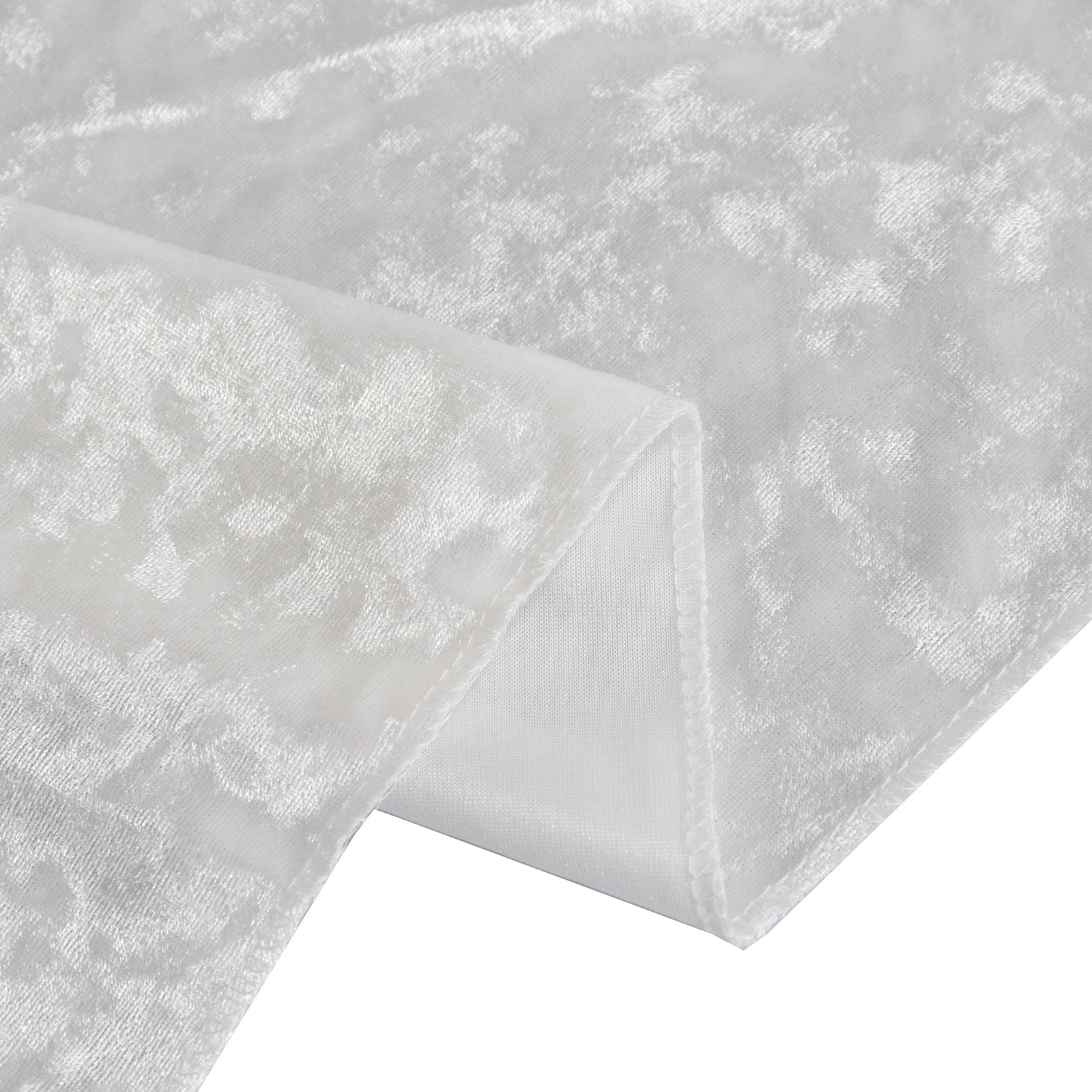 Premium Crushed Velvet 120" Round Tablecloth White - Reusable Soft & Stylish Seamless Table Cover