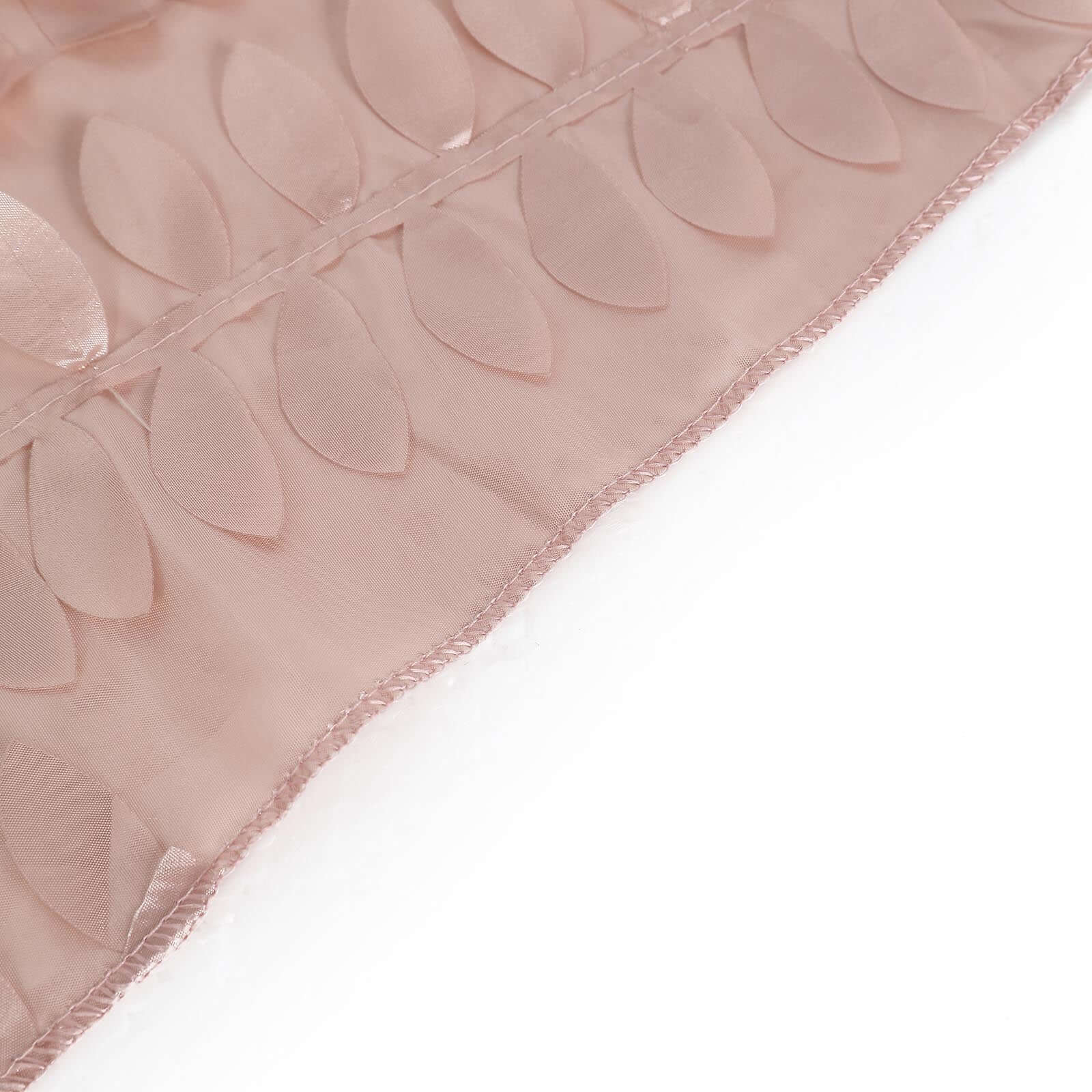 Taffeta 120" Round Tablecloth Dusty Rose | 3D Leaf Petal Design Seamless Table Cover