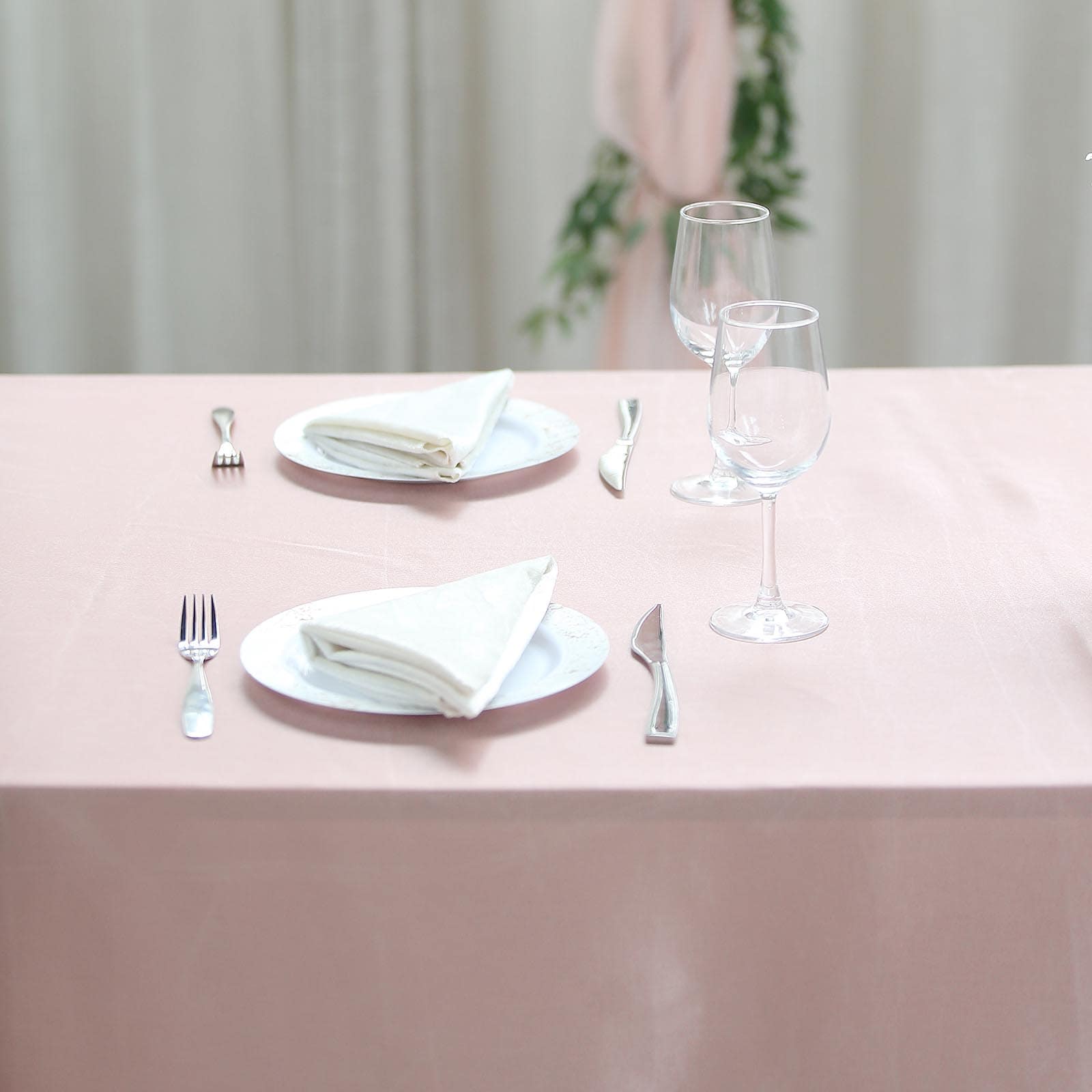 Satin Rectangular 90"x132" Tablecloth Dusty Rose Satin - Seamless Table Cover