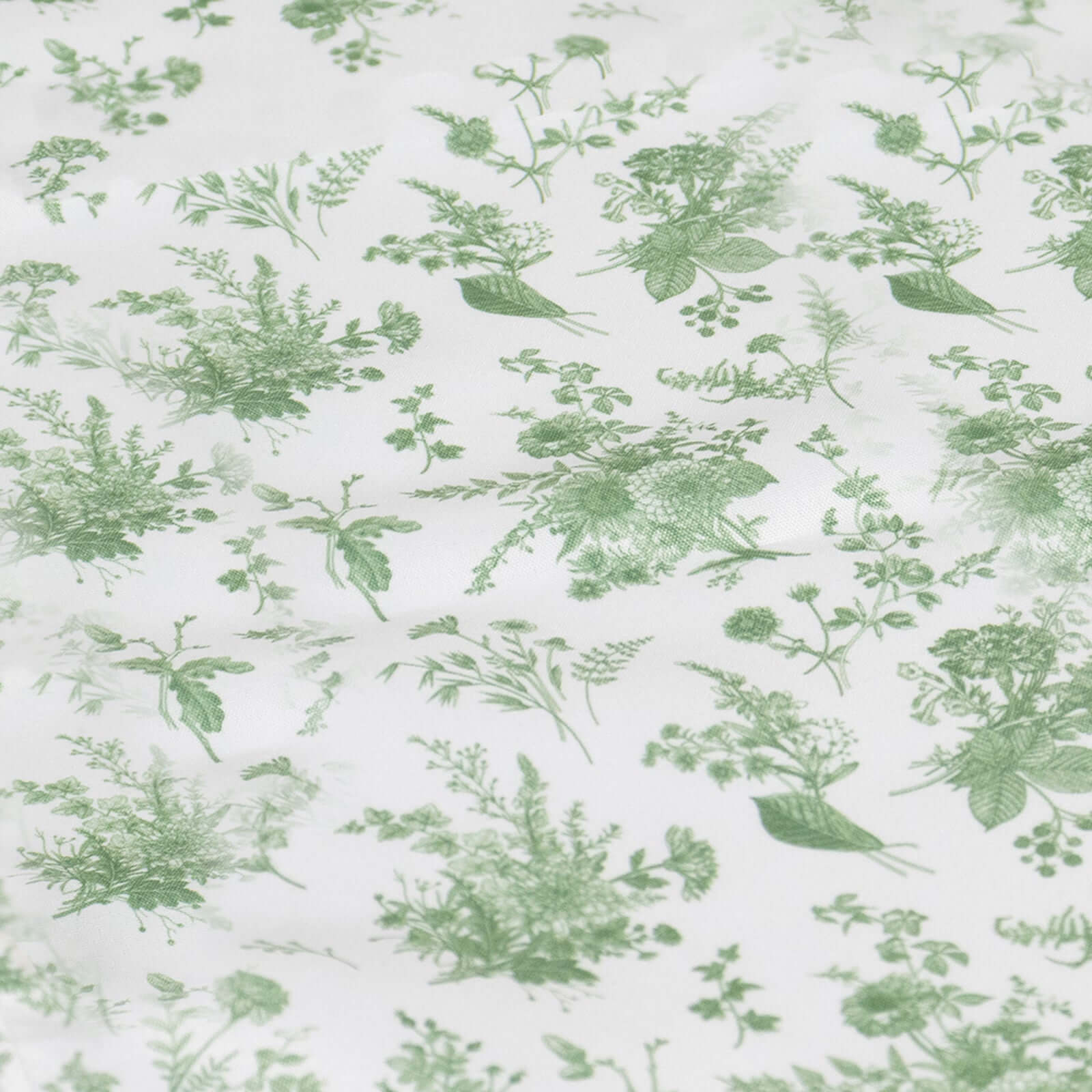 5 Pack Polyester Chair Sashes Dusty Sage Green French Toile Floral Design - Stylish Durable and Reusable Chair Bows 6"x108"