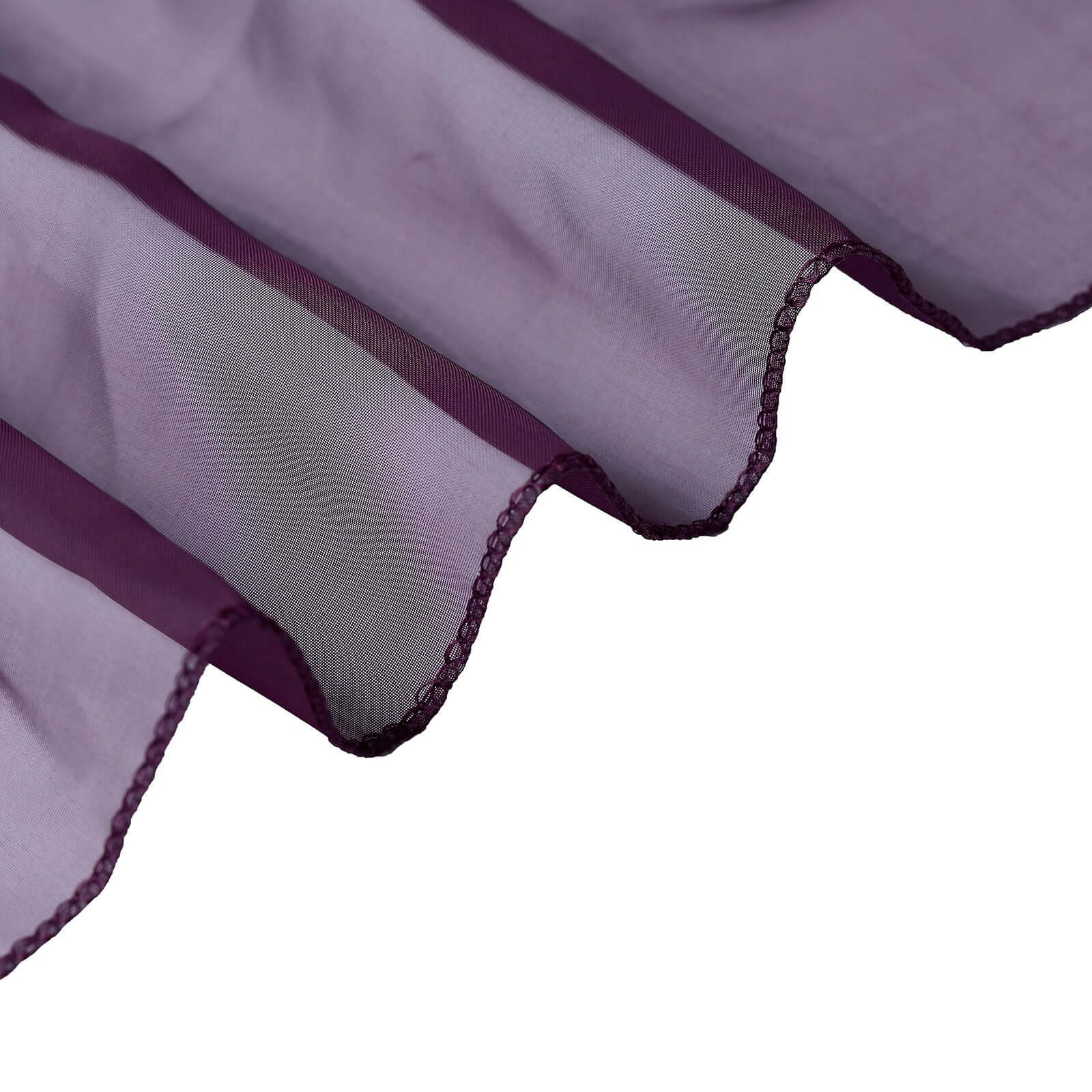 1 Set Chiffon Hoods Chair Sashes with Willow Ruffles Design Eggplant - Stylish Chair Bow Decor