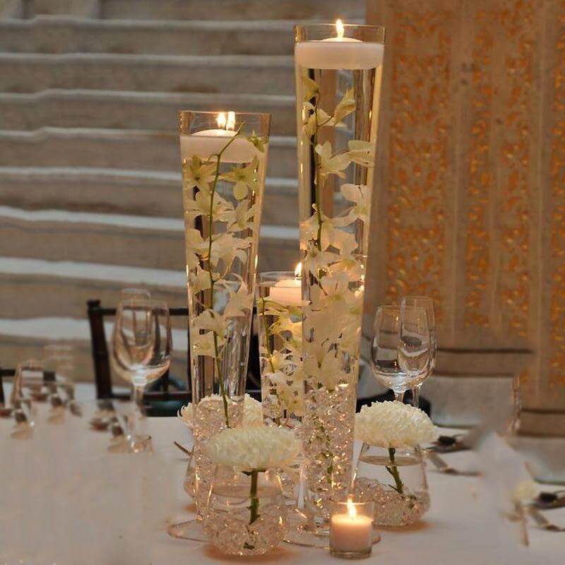 12-Pack Glass Trumpet Vases Clear - Durable Design for Upscale Event Displays 20"