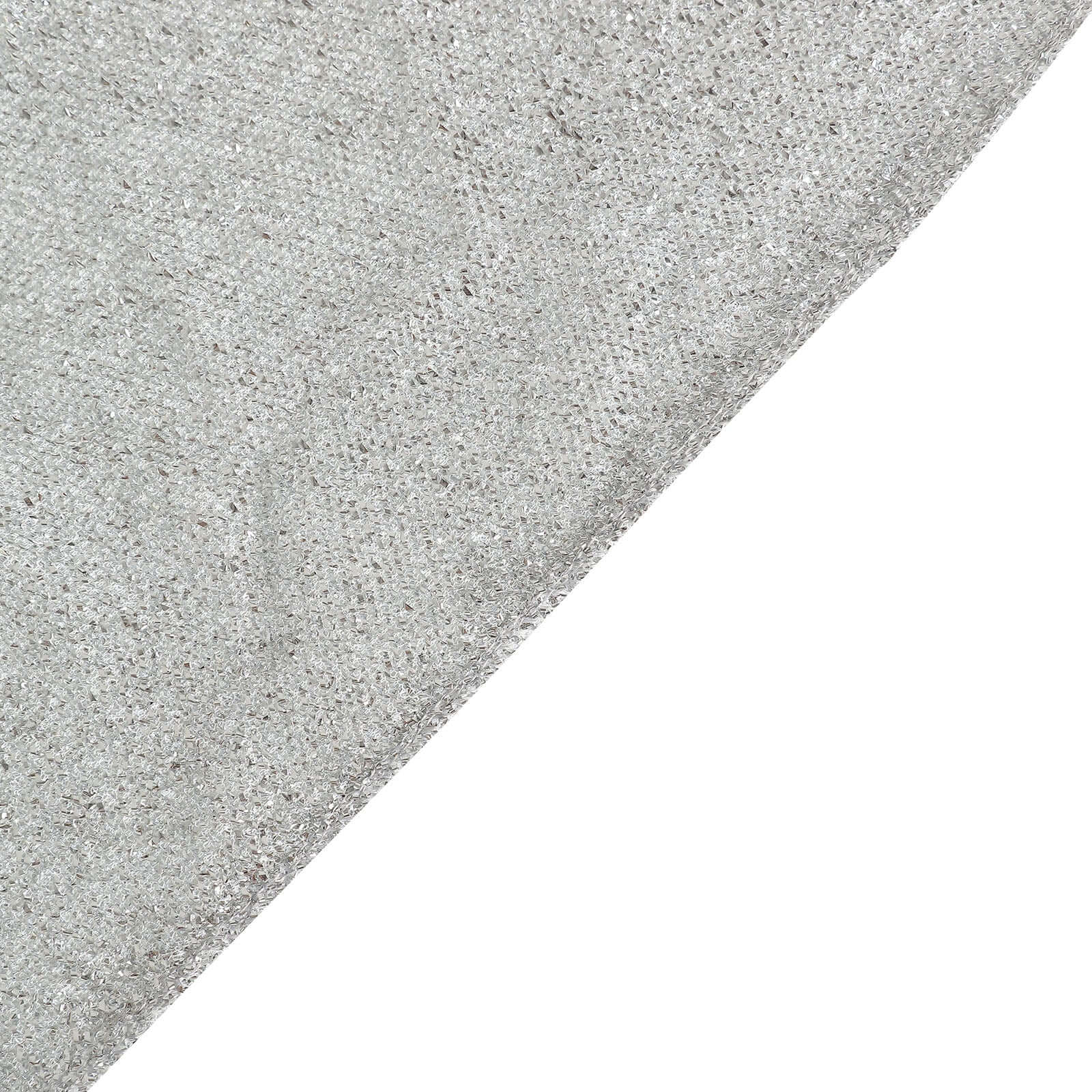 Shimmer Tinsel Spandex 72"x30" Rectangle Tablecloth Metallic Silver Glittered Shiny Stretch Table Cover