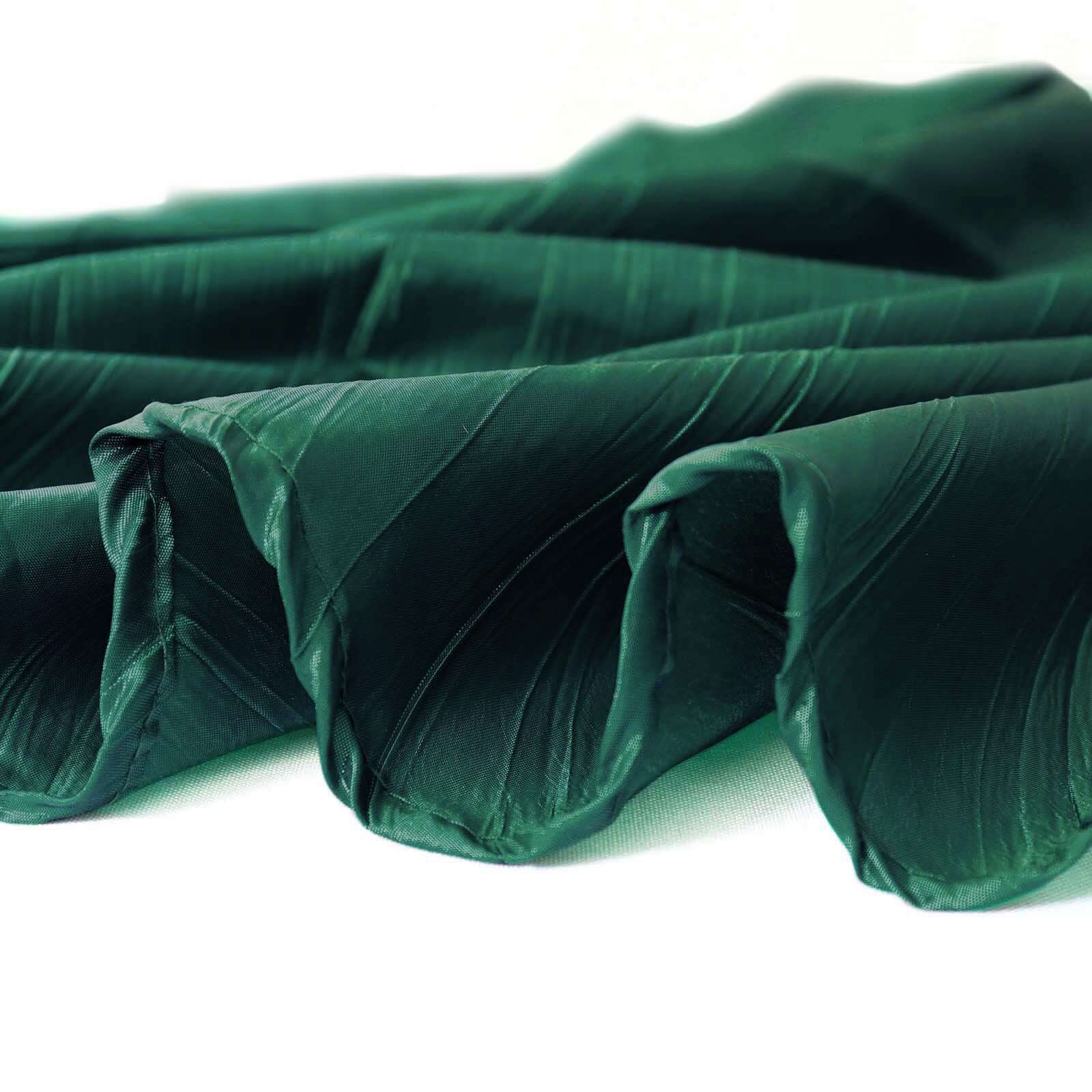 Taffeta 72"x72" Table Overlay Square Tablecloth Hunter Emerald Green - Accordion Crinkle Table Cover