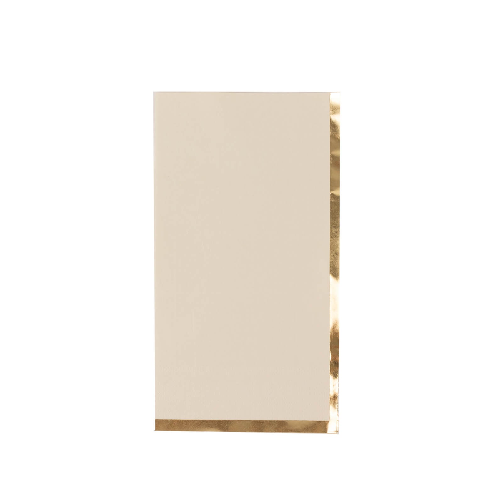 50-Pack Paper Dinner Napkins Ivory with Gold Foil Edge 2 Ply - Stylish Disposable Napkins