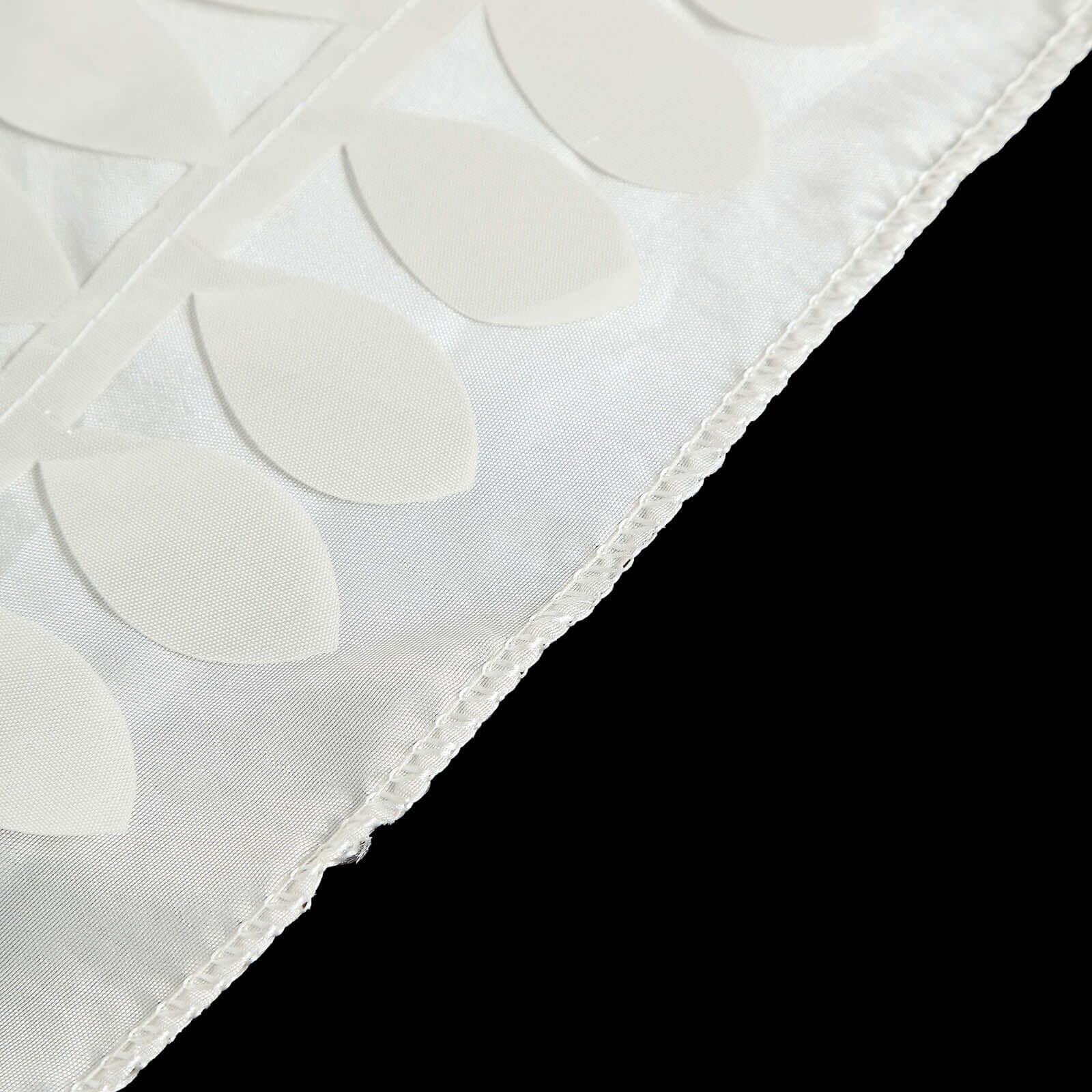 Taffeta 90"x132" Rectangle Tablecloth Ivory | 3D Leaf Petal Design Seamless Table Cover