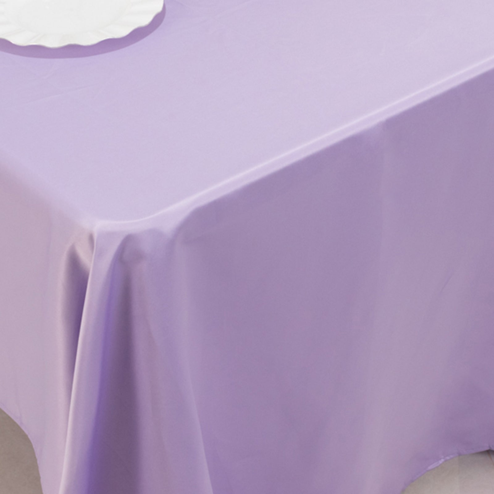 Lamour Satin 60"x126" Rectangle Tablecloth Lavender Lilac - Soft & Silk-Like Table Cover