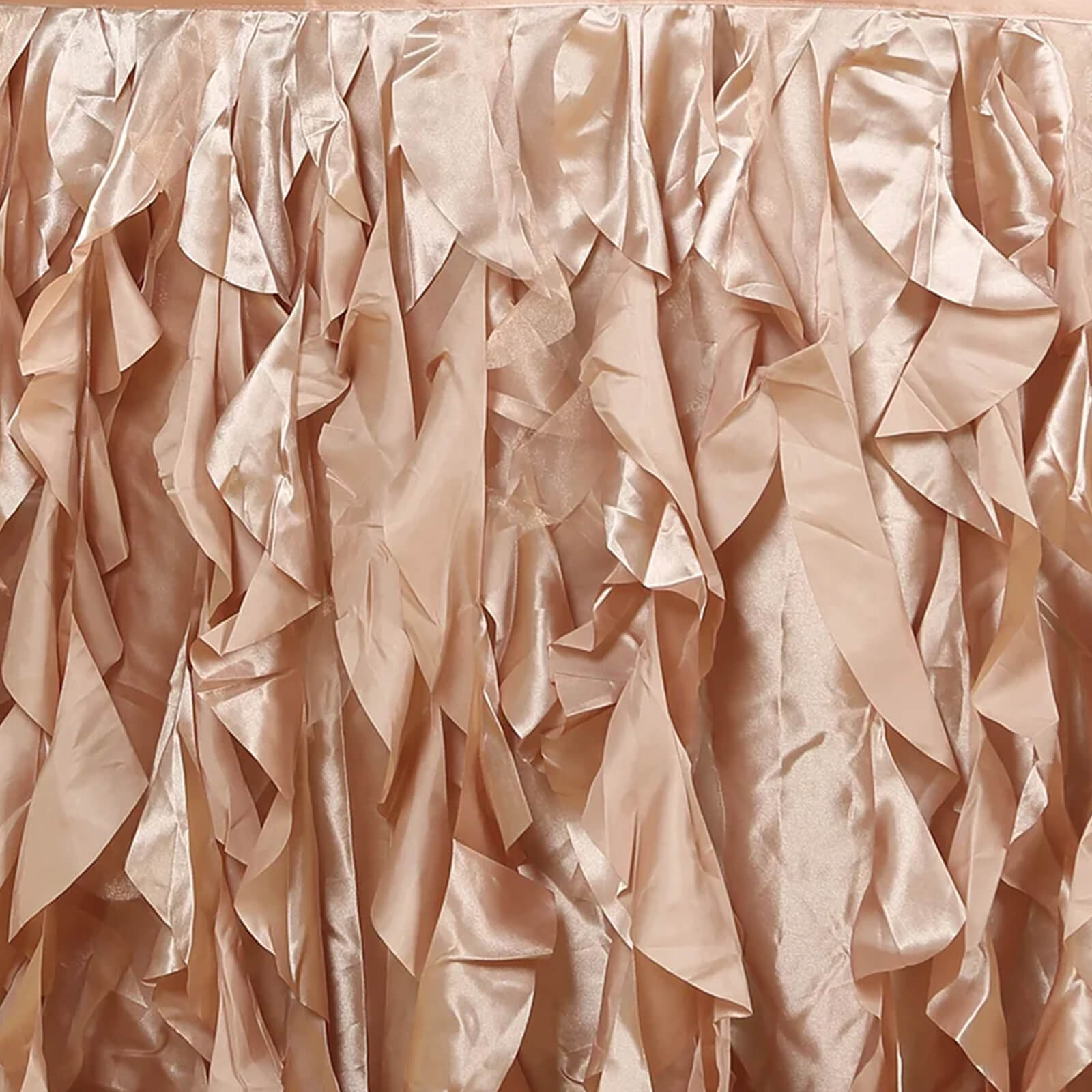 Taffeta 14ft Table Skirt Nude - Cascading Curly Willow Style Table Cover