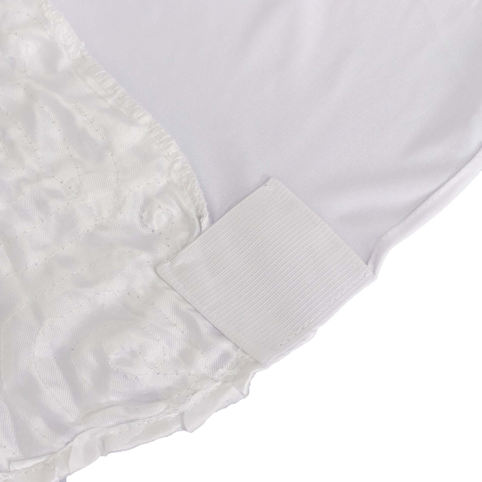 Satin Rosette Chair Cover for Banquet Chairs White - Stylish Stretch Fitted Slip-On Design for Sophisticated Gatherings