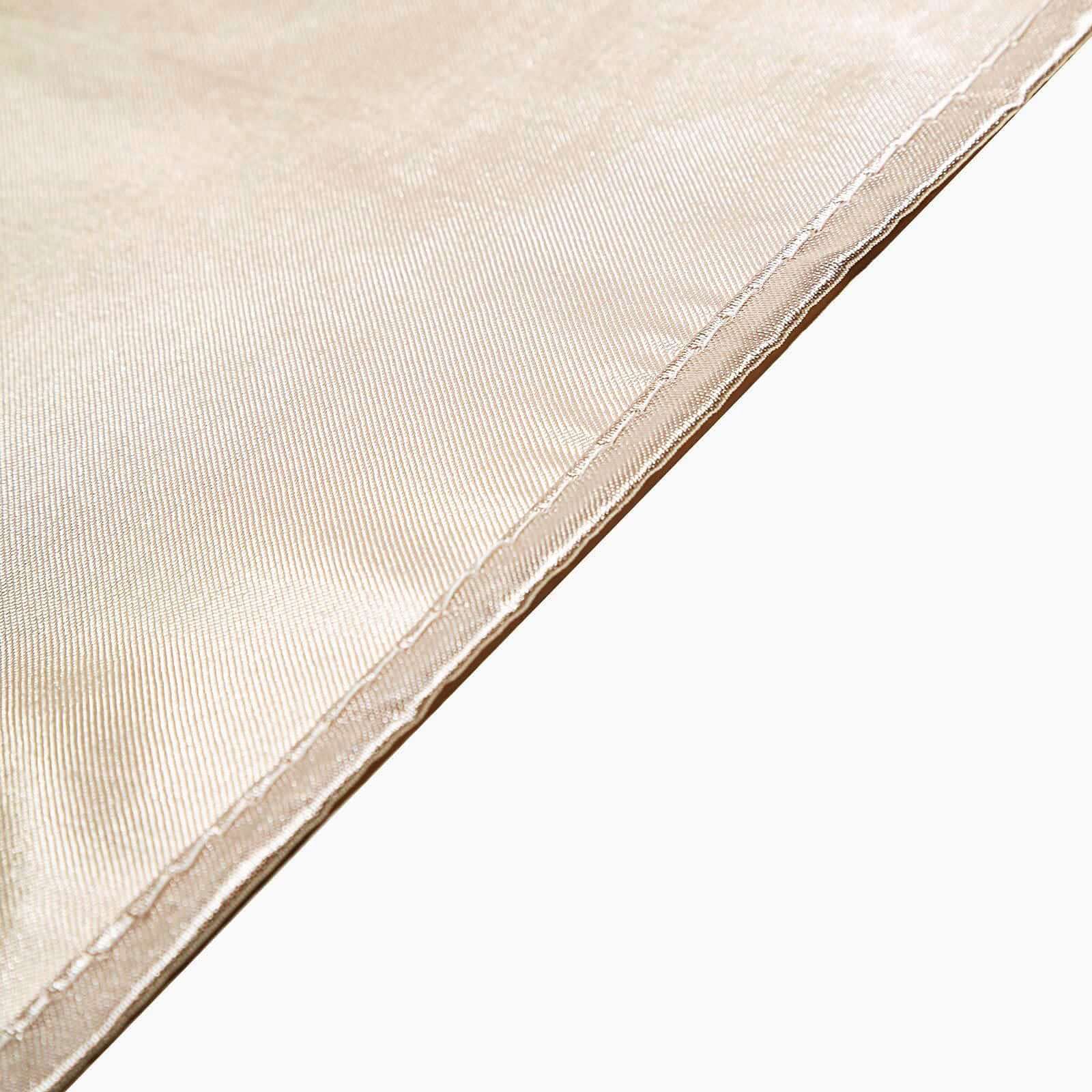 Satin 120" Round Tablecloth Beige - Stylish Seamless Table Cover