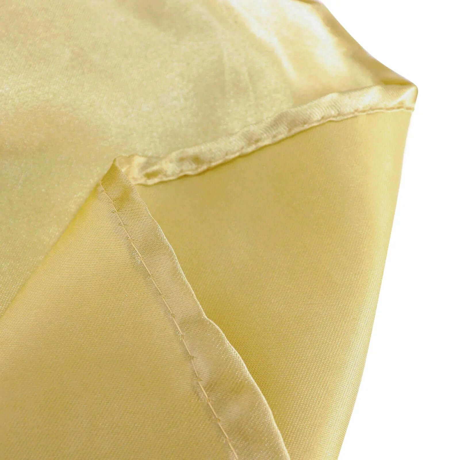 Satin 132" Round Tablecloth Champagne - Stylish Seamless Table Cover