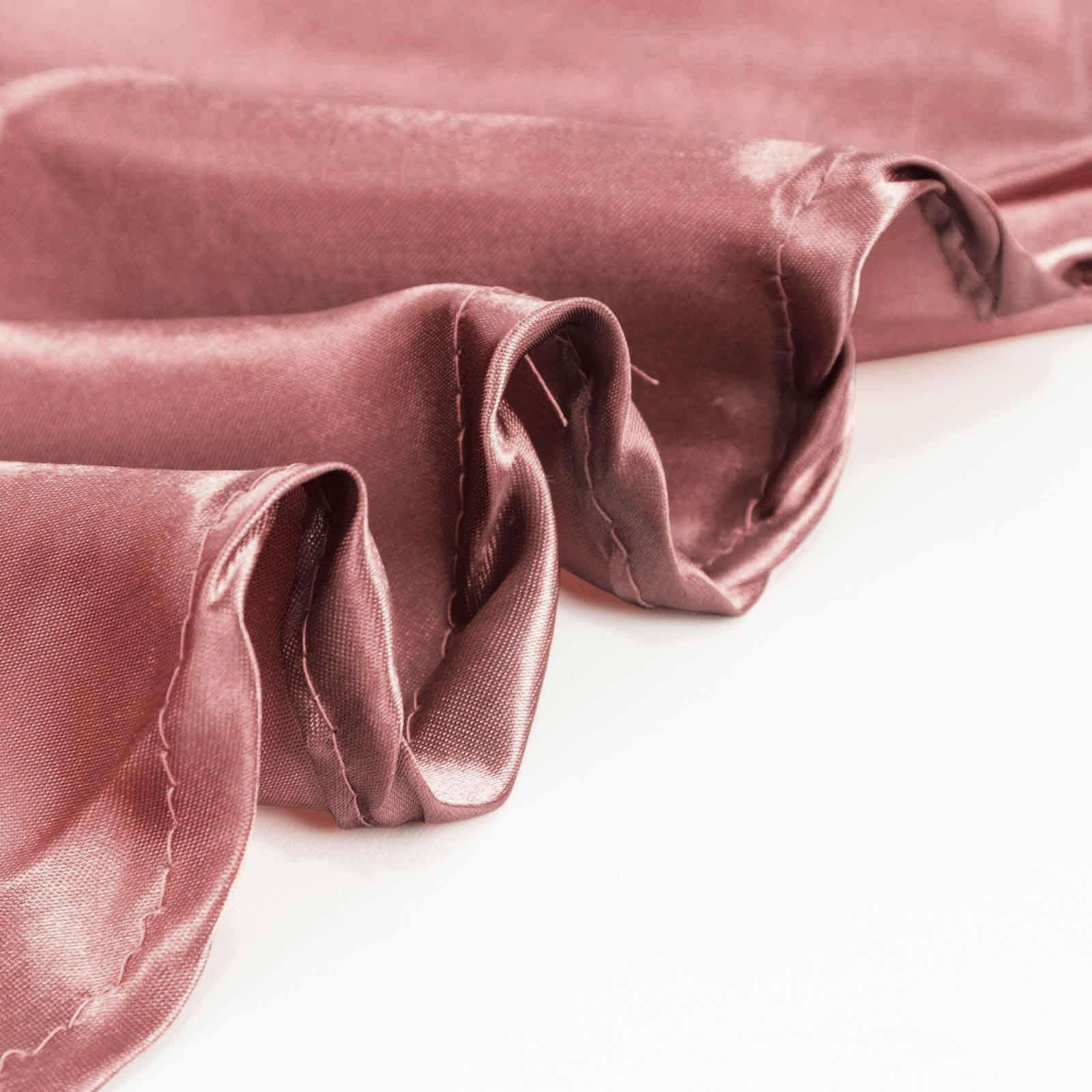 Satin Rectangular 90"x156" Tablecloth Cinnamon Rose - Seamless Table Cover