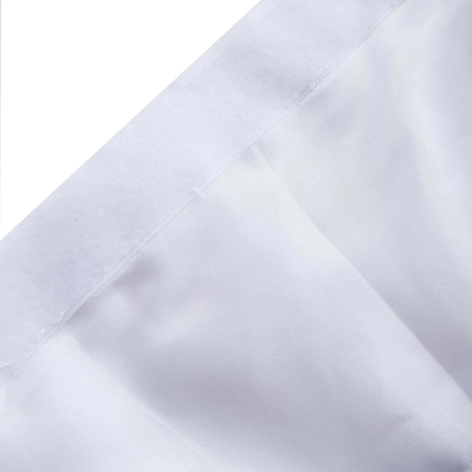 Chiffon 14ft Table Skirt White - 5-Tier Ombre Ruffled Tutu Table Cover with Satin Backing for Sophisticated Events
