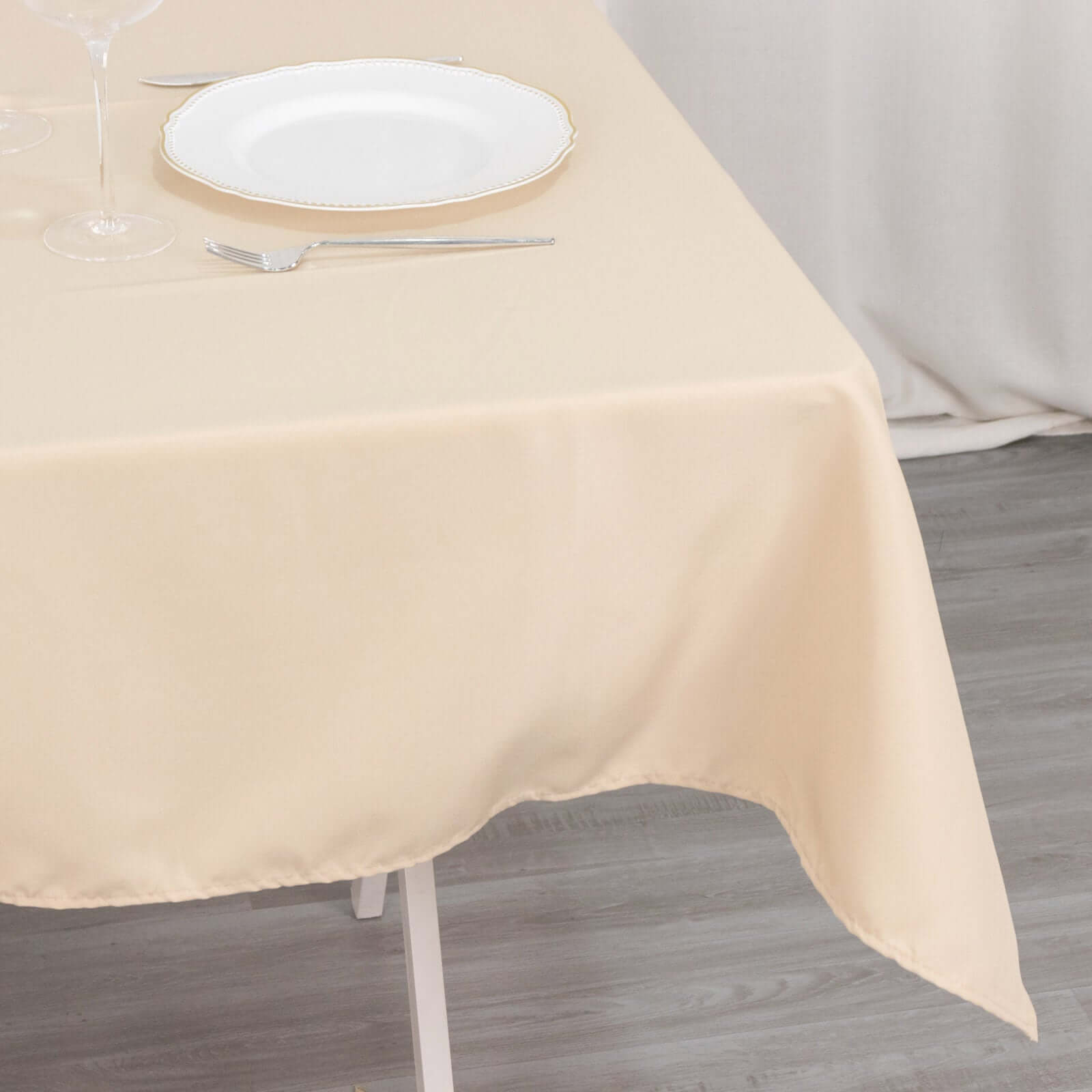 Premium Polyester 54"x54" Square Tablecloth Beige - Stain and Wrinkle-Resistant 220GSM Table Cover