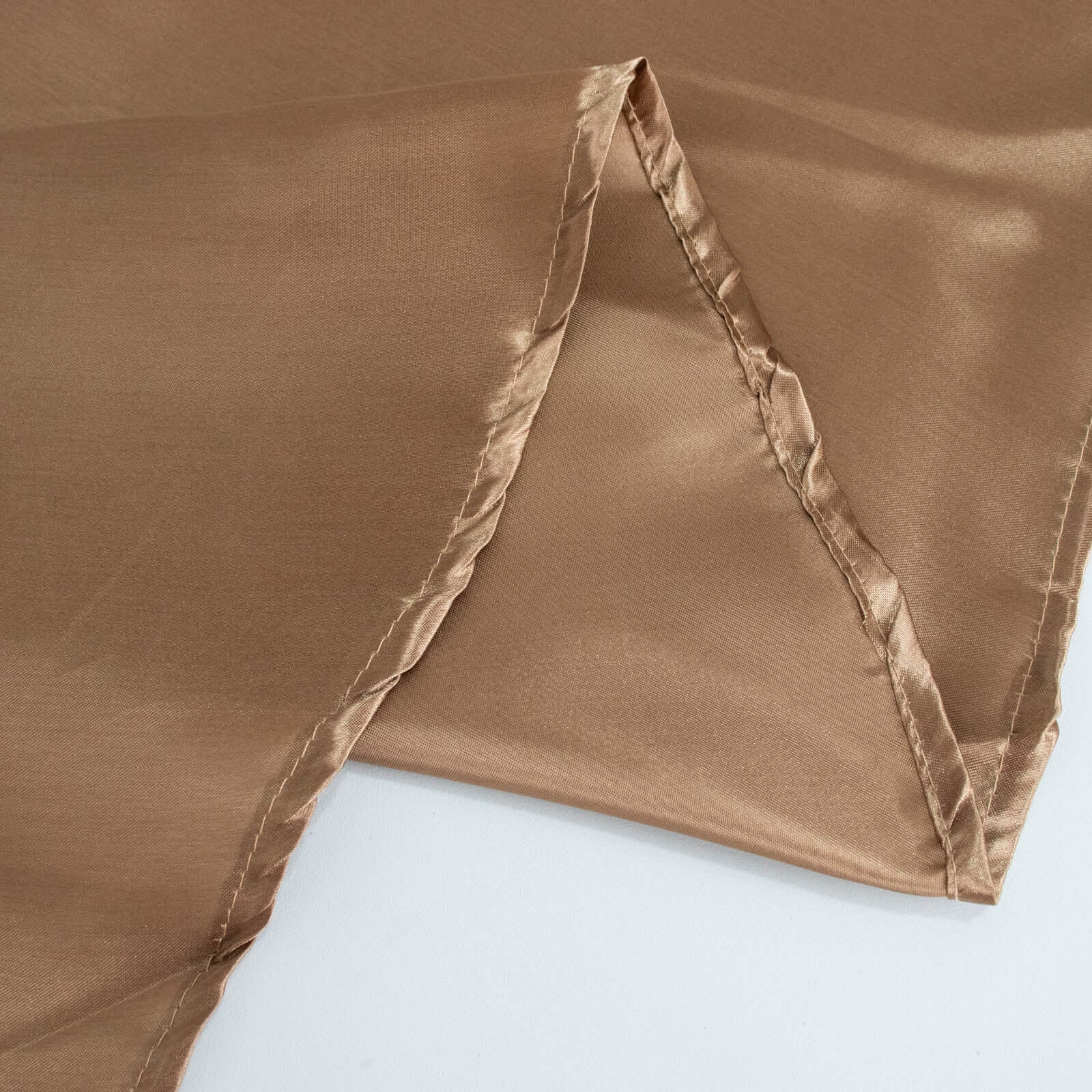 Satin Rectangular 90"x132" Tablecloth Taupe Satin - Seamless Table Cover