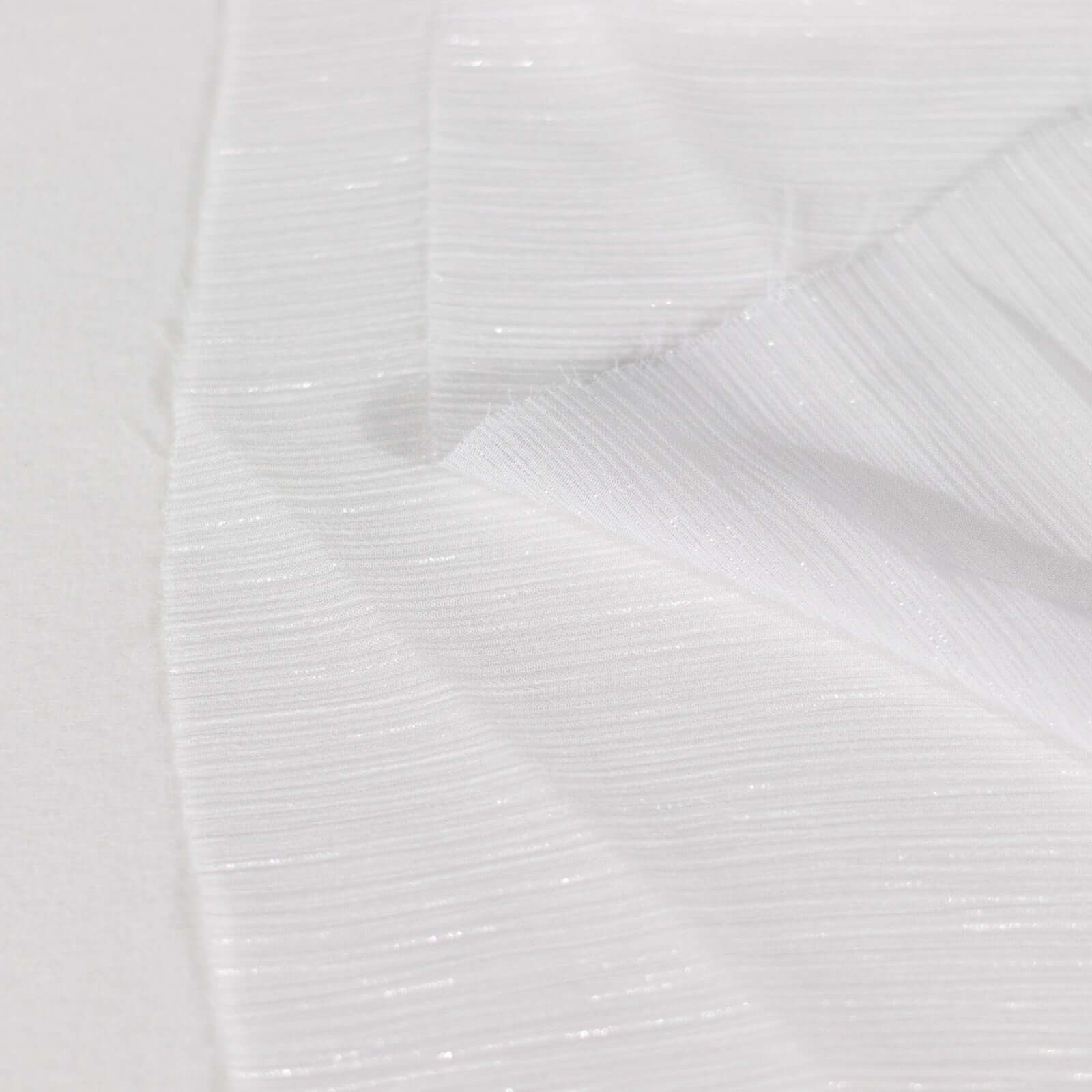 54"x10 Yards White Minimal Crinkle Chiffon Shiny Fabric Bolt, DIY Craft Fabric Roll