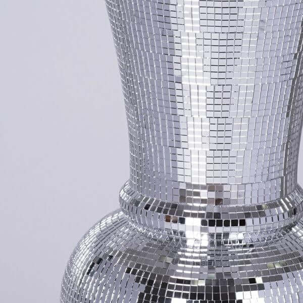 Polystone Urn Floor Vase Mosaic Mirror Design Silver - Stylish Decorative Centerpiece for Weddings 2ft