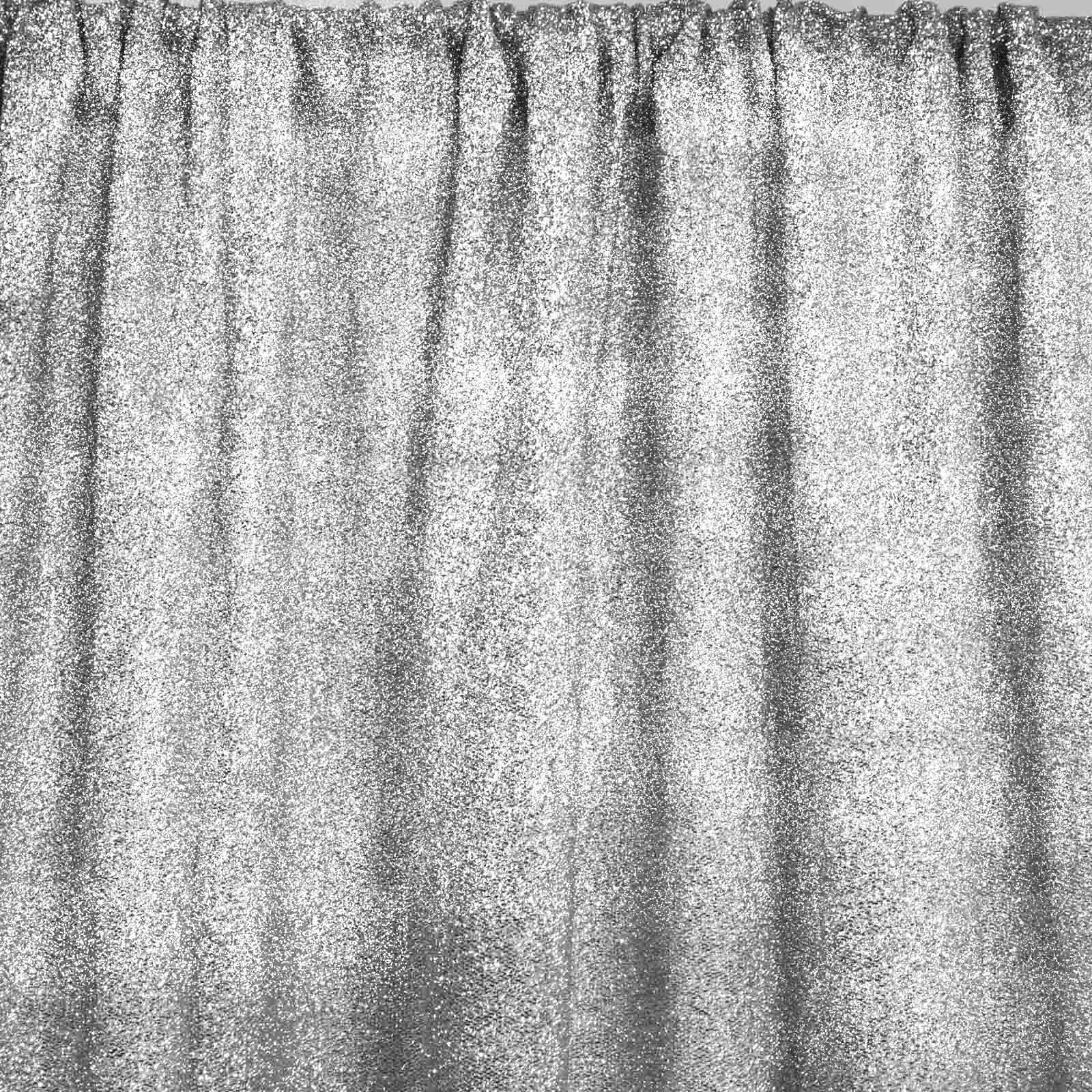 20ftx10ft Silver Metallic Shimmer Tinsel Event Curtain Drapes, Backdrop Event Panel