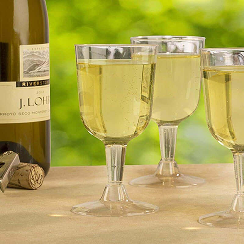 20-Pack Plastic Wine Glasses Short Stem Crystal Collection Clear - Stylish Disposable Glasses for Wine 6oz