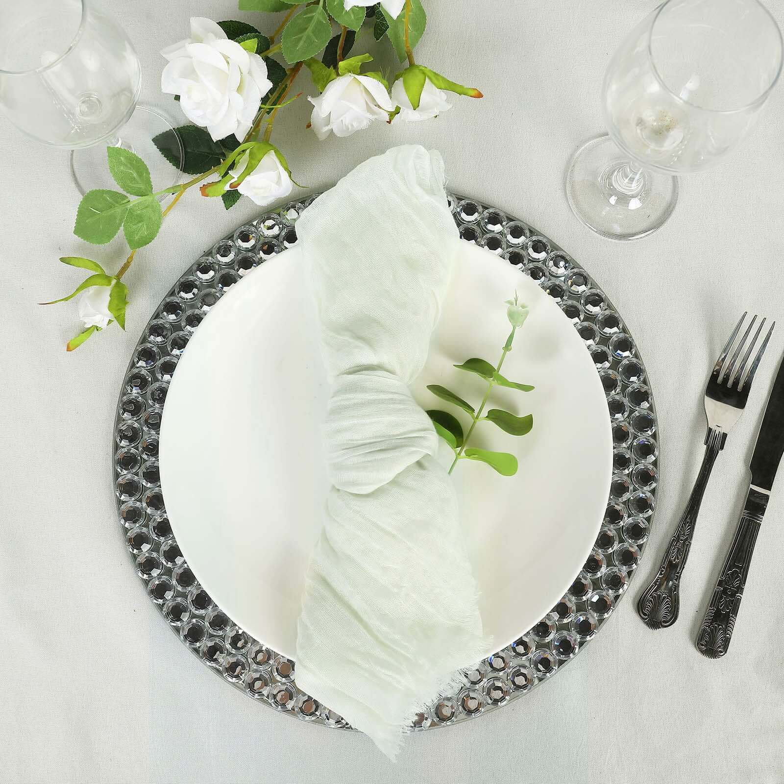 5 Pack Gauze Cheesecloth 24"x19" Napkins Ivory Reusable Dinner Napkins