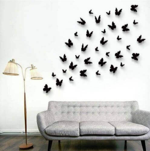 12-Pack 3D Butterfly Wall Decals, DIY Stickers Decorative Pink Collection Removable Design