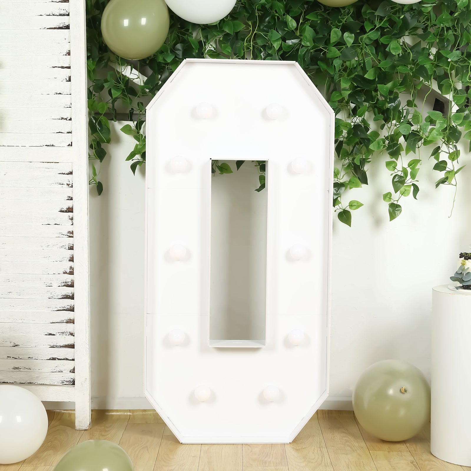 Giant LED Marquee Light Up Letter "O", White 4ft Pre-Cut Foam Board with 10 Warm White Battery Operated LEDs, Glue Gun and Sticks