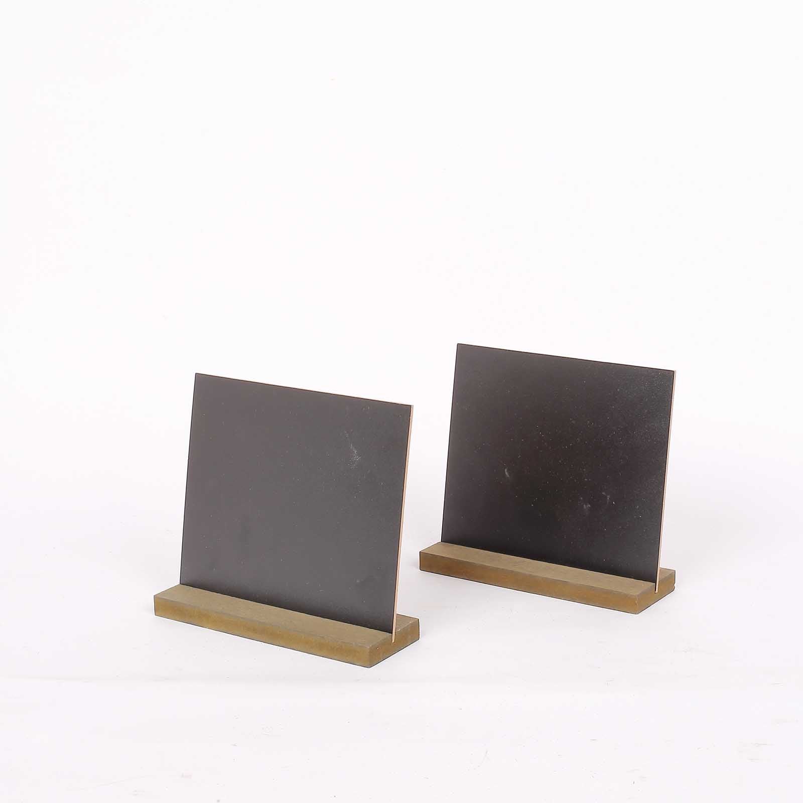 6-Pack Mini Table Chalkboard Signs Rustic Wood Base Stands - Perfect for Weddings and Parties 6"