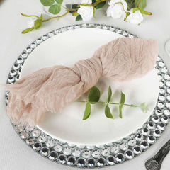 5 Pack Gauze Cheesecloth 24"x19" Napkins Nude Beige Reusable Dinner Napkins