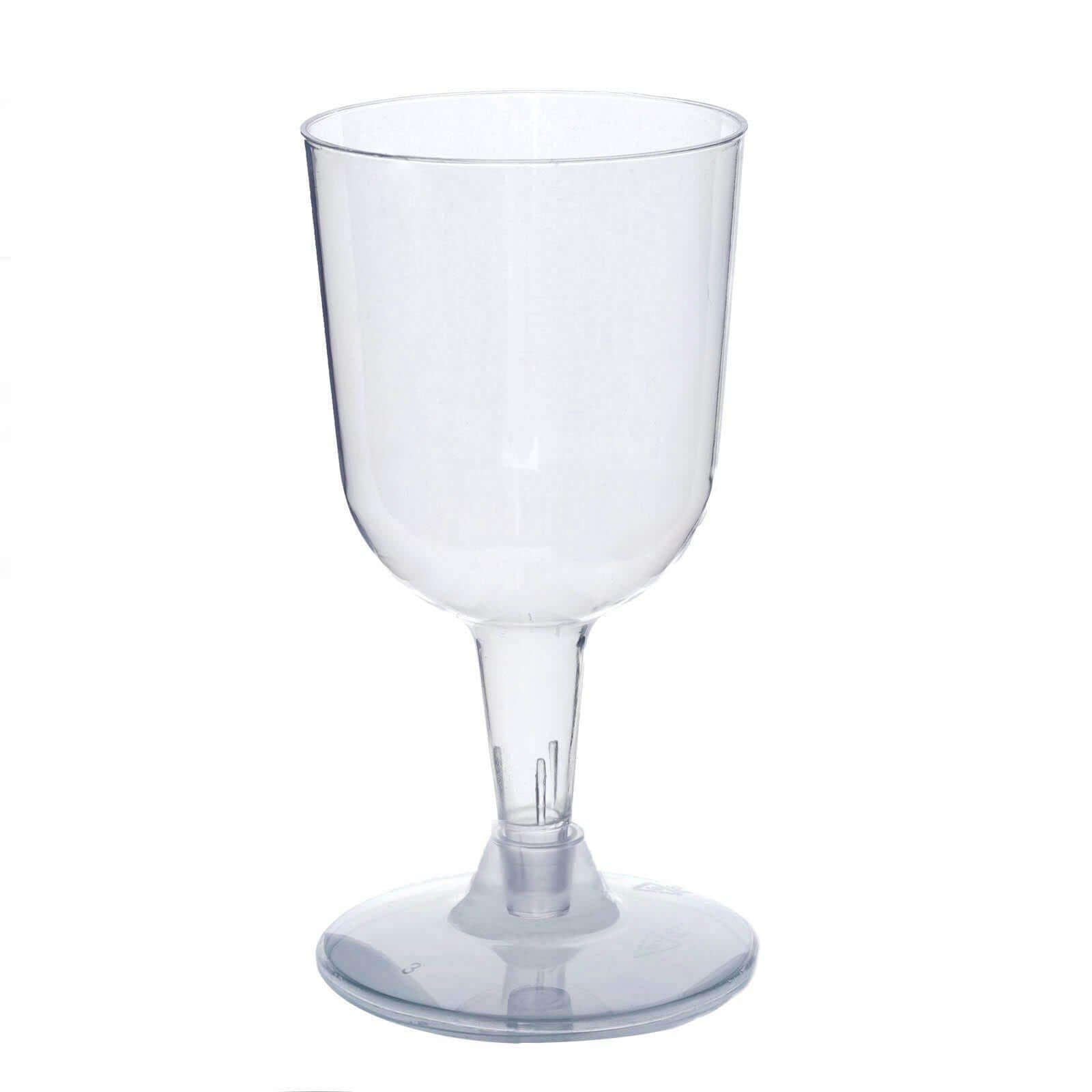 20-Pack Plastic Wine Glasses Short Stem Crystal Collection Clear - Stylish Disposable Glasses for Wine 6oz