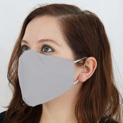 5 Pack 2 Ply Silver Ultra Soft 100% Organic Cotton Face Masks, Reusable Fabric Masks With Soft Ear Loops