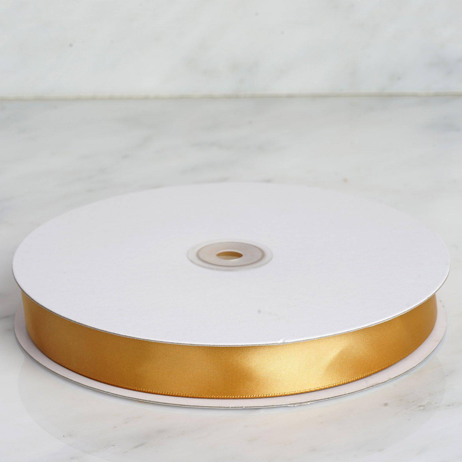 100 Yards 7 8" Gold Single Face Decorative Satin Ribbon