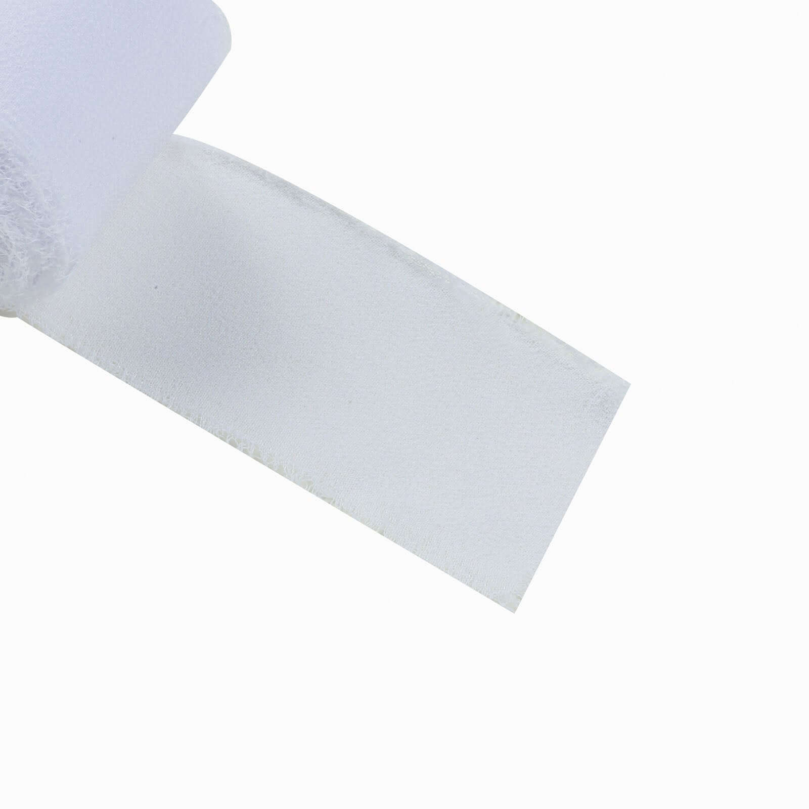 2 Pack 6yd White Silk-Like Chiffon Linen Ribbon Roll For Bouquets, Wedding Invitations Gift Wrapping