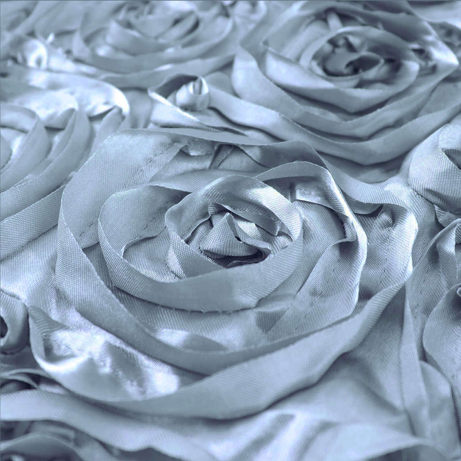 54"x4yd Dusty Blue Satin Rosette Fabric By The Bolt, DIY Craft Fabric Roll