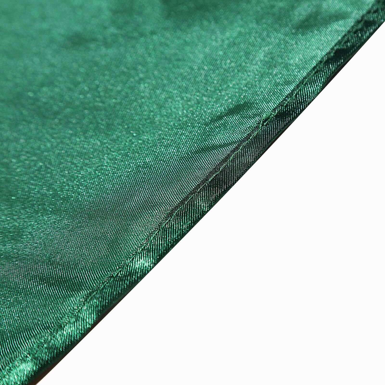 Satin 120" Round Tablecloth Hunter Emerald Green - Stylish Seamless Table Cover