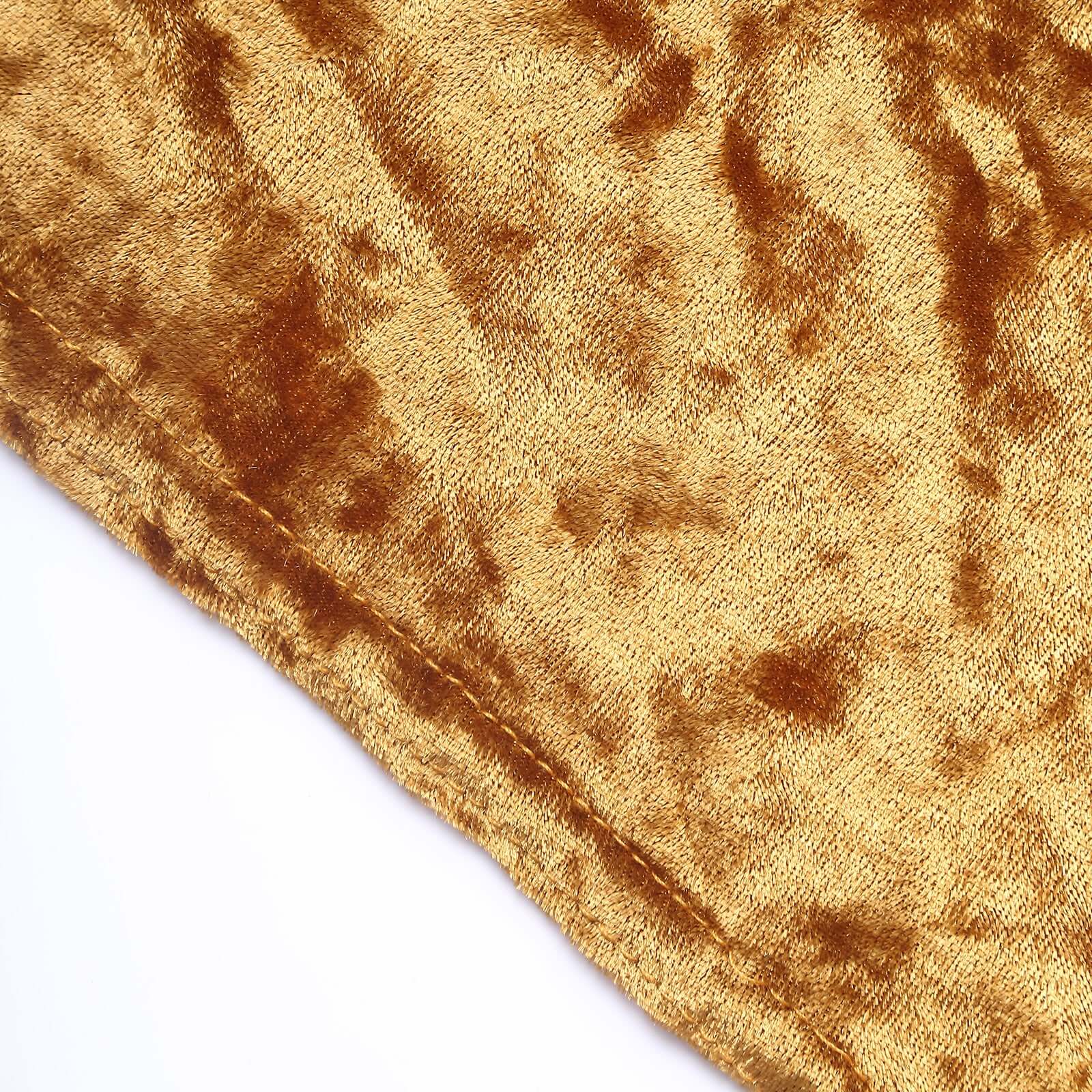 Crushed Velvet Spandex 32" Round Cocktail Table Cover Gold Smooth Highboy Tablecloth