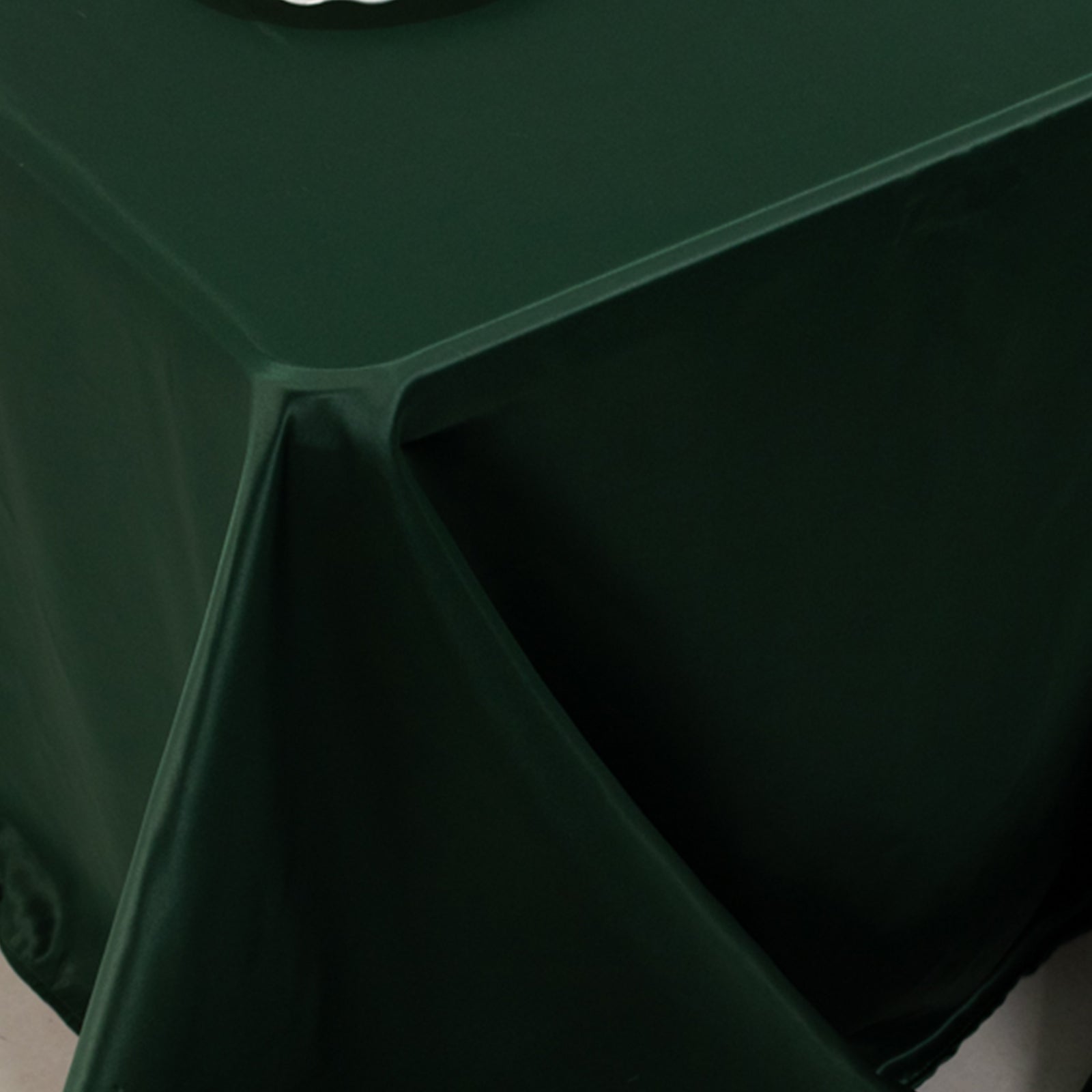 Lamour Satin 90"x132" Rectangle Tablecloth Hunter Emerald - Soft & Silk-Like Seamless Table Cover