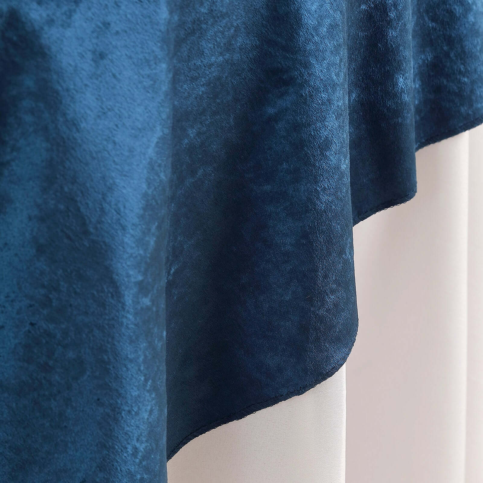 72"x72" Navy Blue Premium Soft Velvet Table Overlay, Square Tablecloth Topper