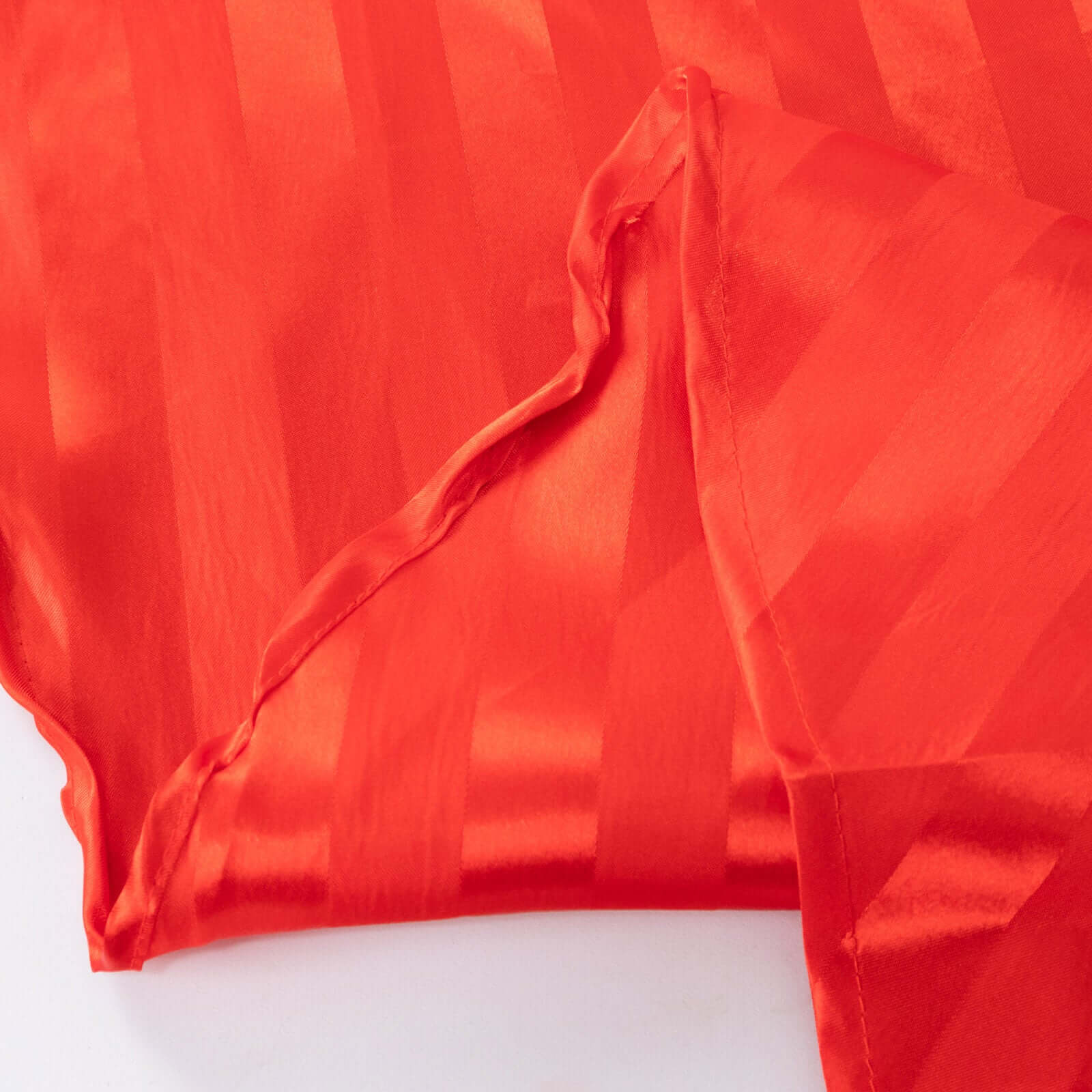 Satin Striped 90"x132" Rectangular Tablecloth Red Satin Stripe - Seamless Silky Smooth Table Cover