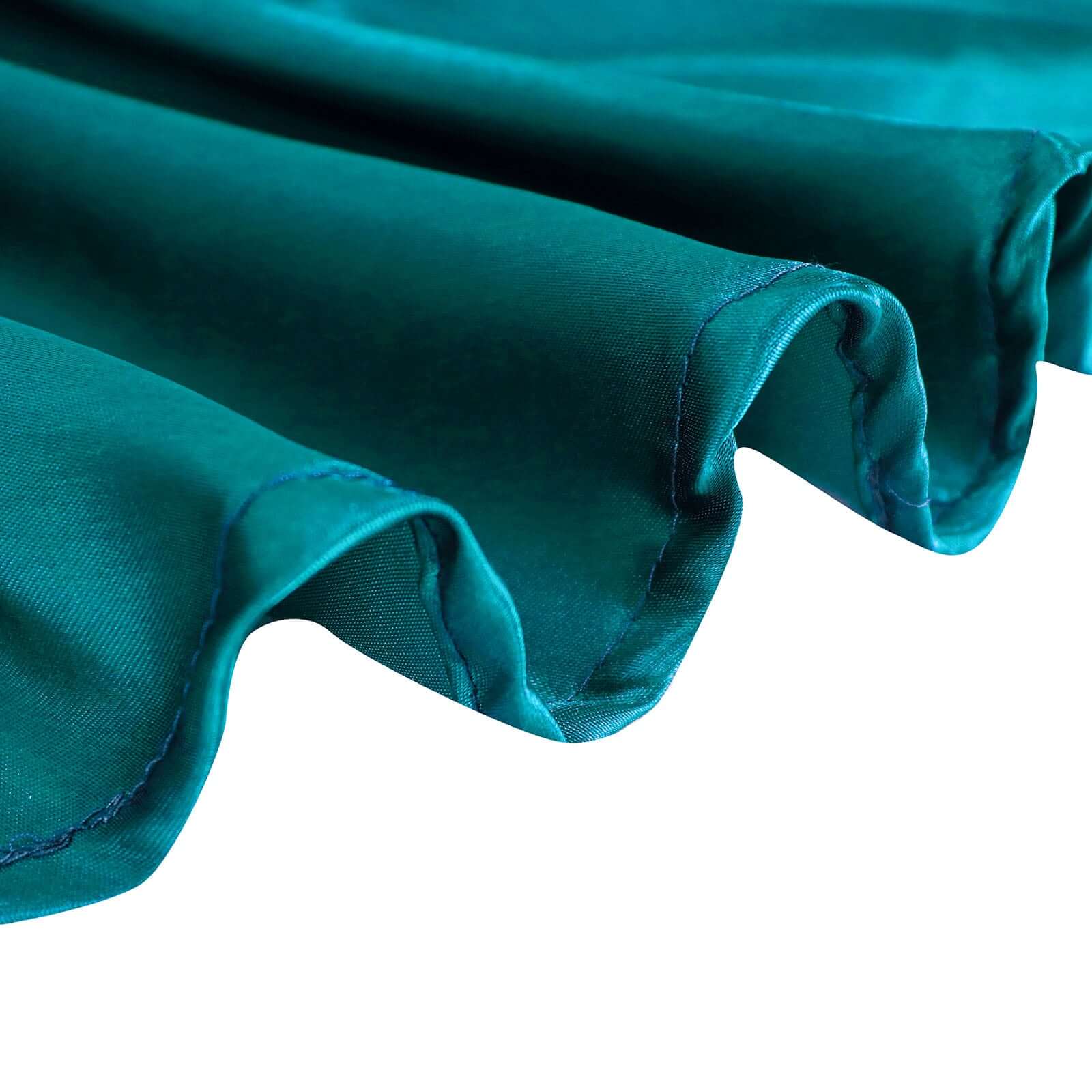 Satin Rectangular 90"x132" Tablecloth Peacock Teal Satin - Seamless Table Cover