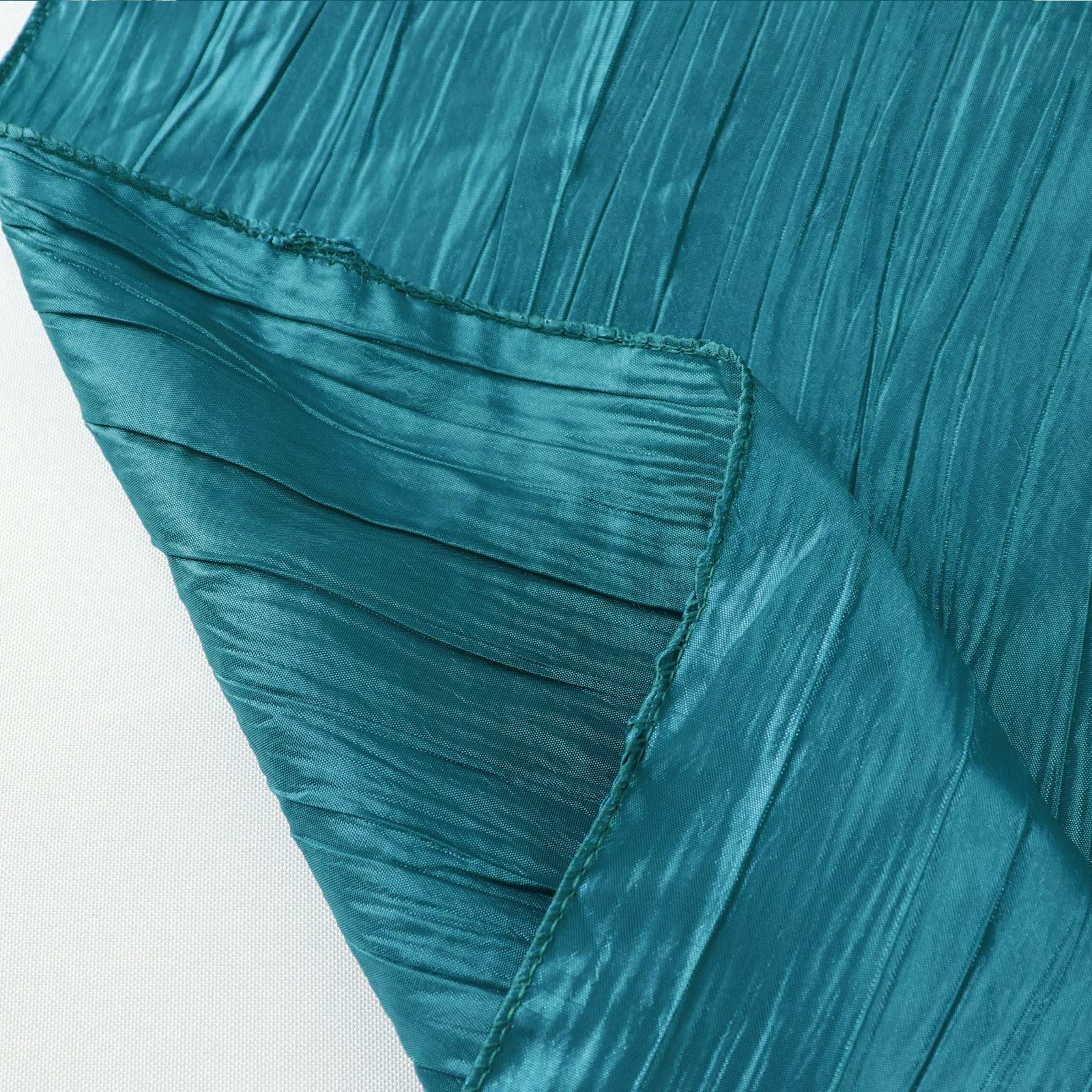 Taffeta 90"x156" Rectangle Tablecloth Teal - Accordion Crinkle Seamless Table Cover