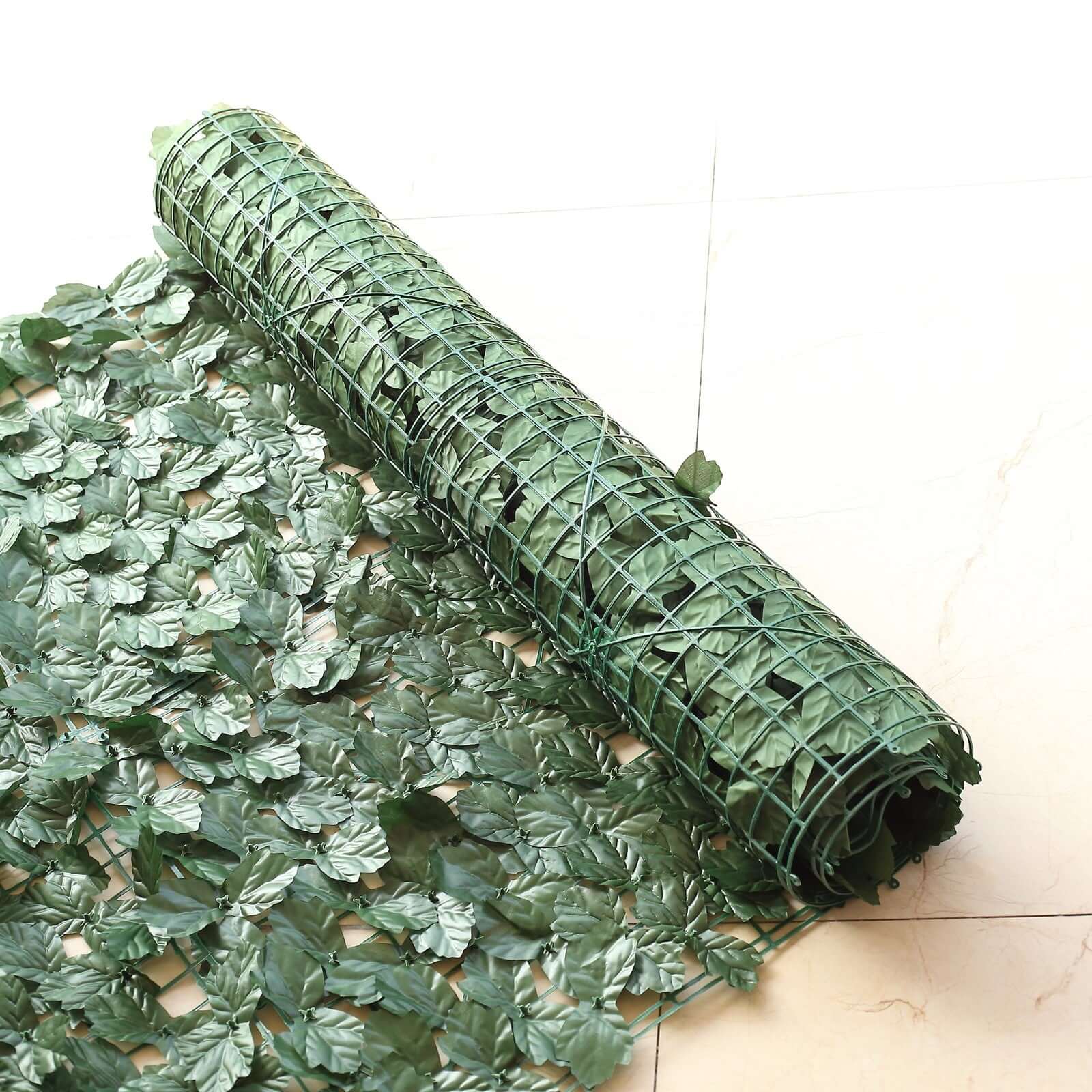 12 Pack Dark Green Artificial Ivy Hedge Privacy Screen Fence Wall Panel, Faux Leaf Greenery Backdrop Garden Decor - 32 Sq. ft.
