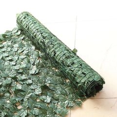 12 Pack Dark Green Artificial Ivy Hedge Privacy Screen Fence Wall Panel, Faux Leaf Greenery Backdrop Garden Decor - 32 Sq. ft.