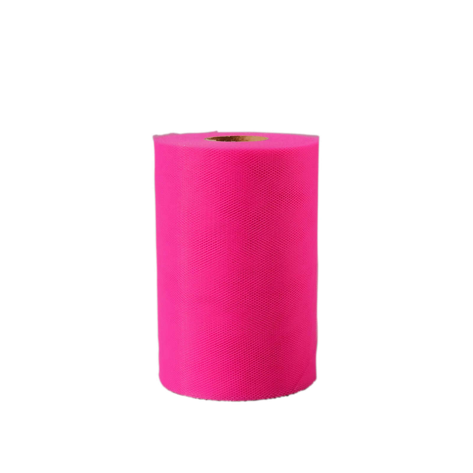 6"x100 Yards Fuchsia Tulle Fabric Bolt, Sheer Fabric Spool Roll For Crafts