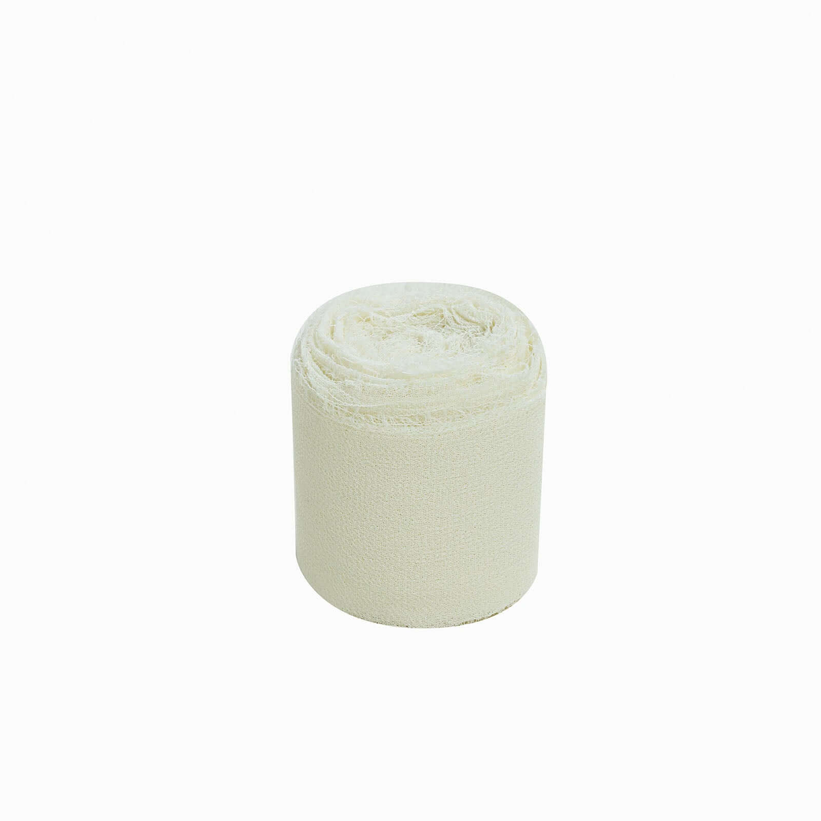 2 Pack 6yd Ivory Silk-Like Chiffon Linen Ribbon Roll For Bouquets, Wedding Invitations Gift Wrapping