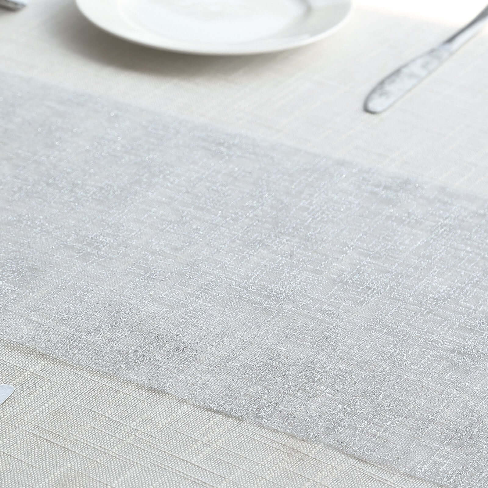 Mesh 11"x108" Table Runner Metallic Silver - Glitter Design for Convenient Event Decoration
