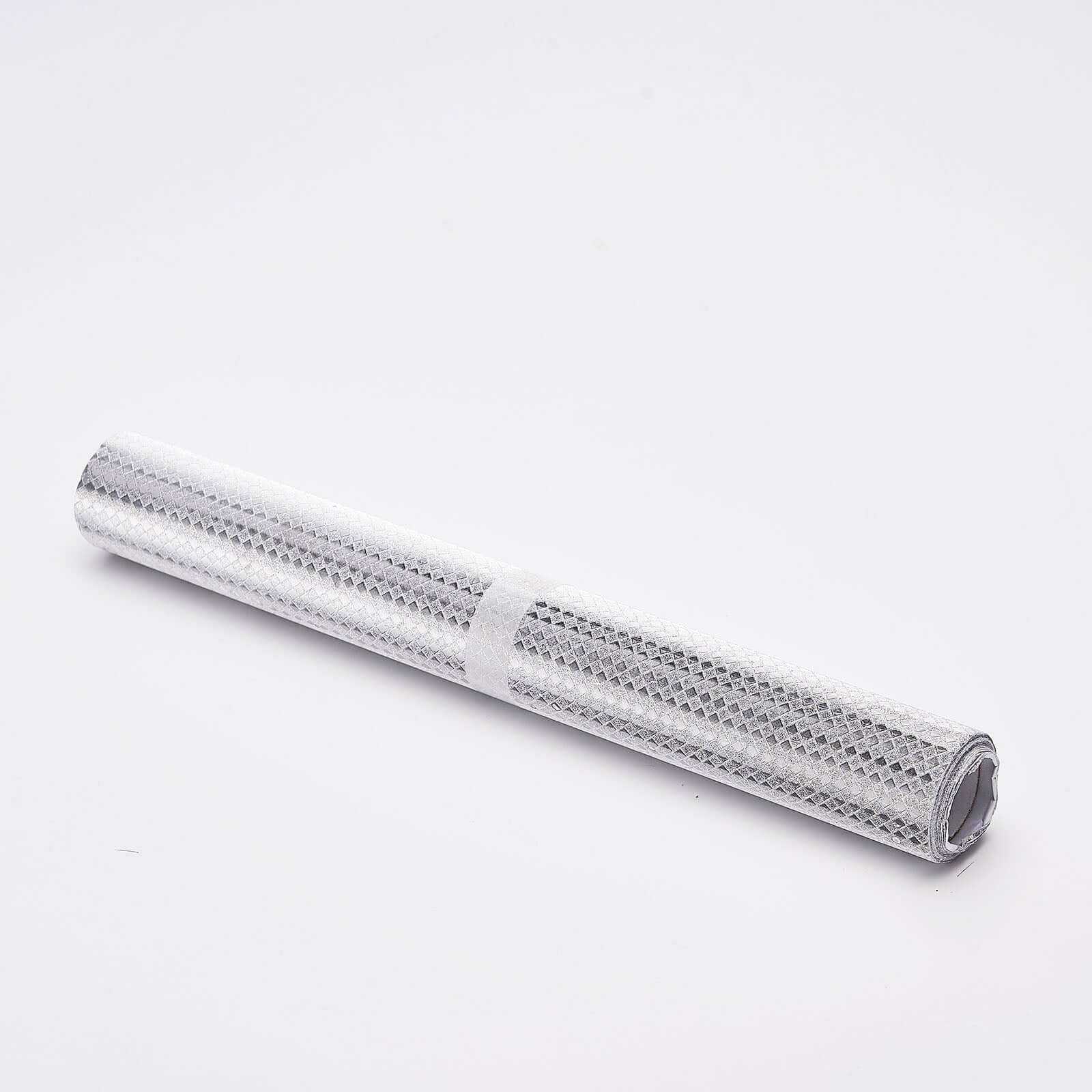 Glitter Paper 9ft Table Runner Roll Silver Disposable Diamond Pattern Table Decor