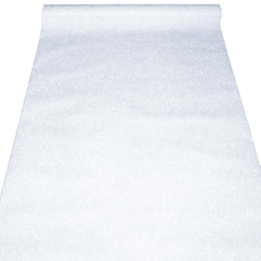 3ftx50ft White Sparkle Glitter Wedding Aisle Runner, Non-Woven Red Carpet Runner - Prom, Hollywood, Glam Parties